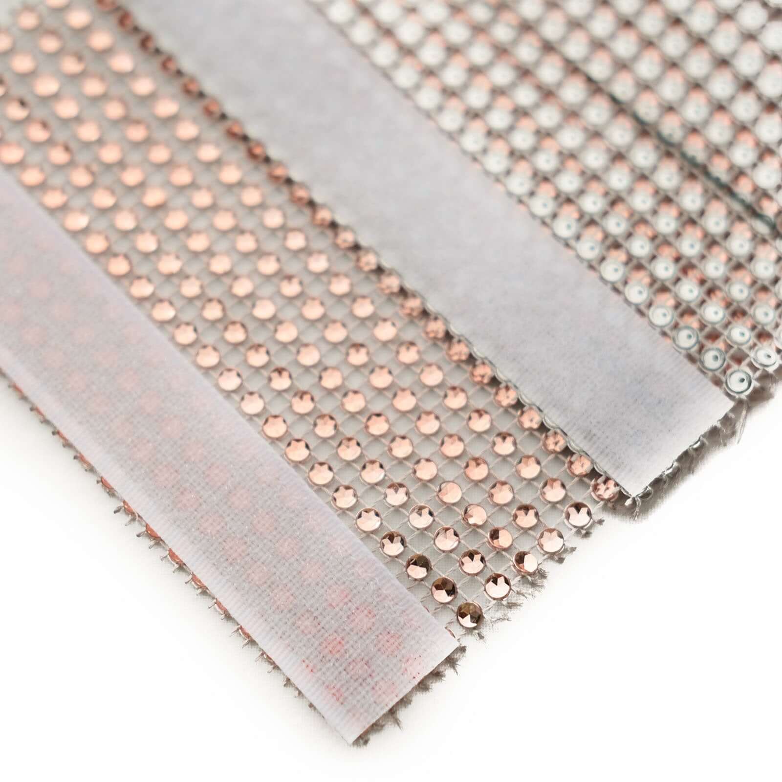 4 Pack Rose Gold Large Rhinestone Mesh Velcro Chair Sash Clips, Backdrop Curtain Bands 5"X10" - Image 14