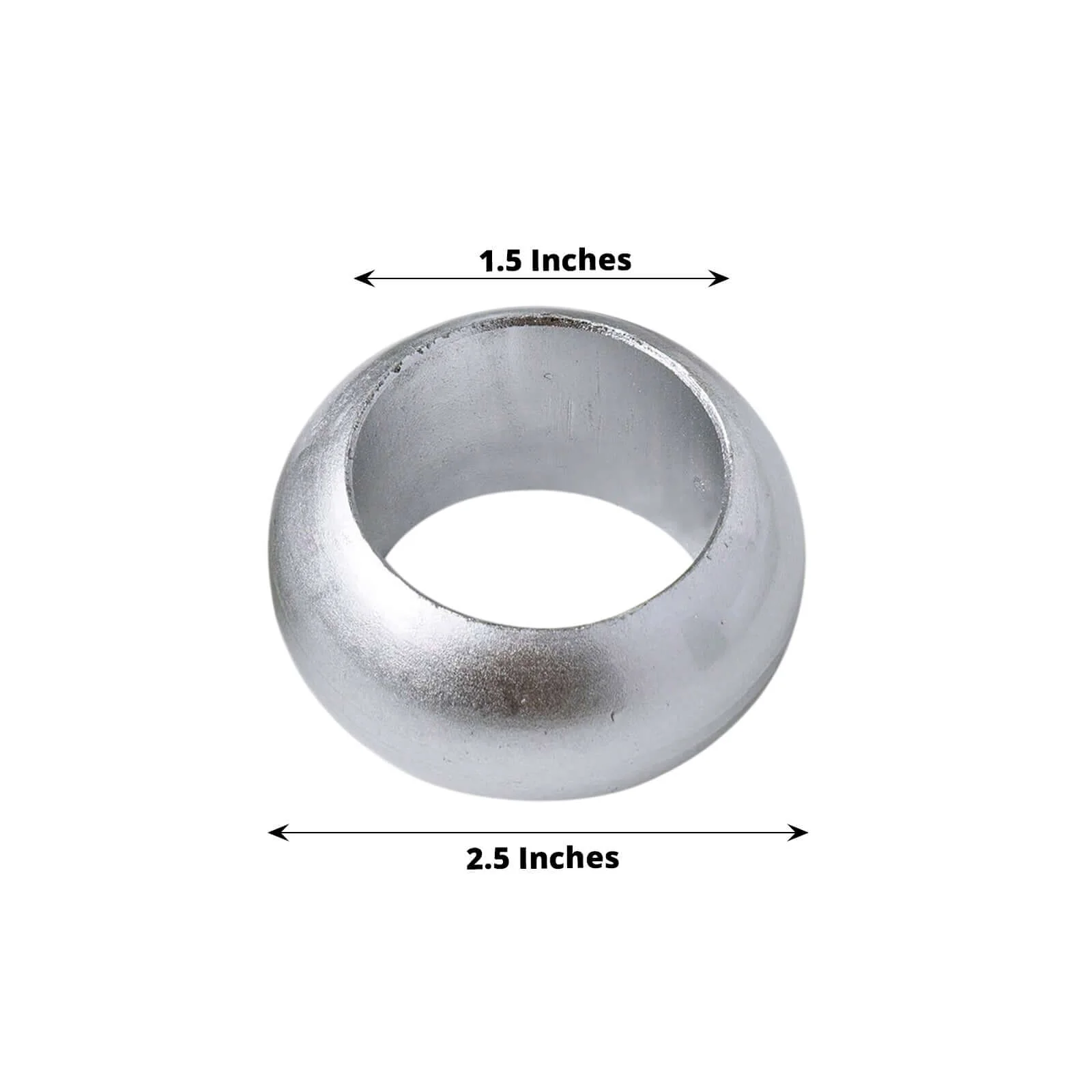 4 Pack Shiny Metallic Silver Acrylic Napkin Rings - Image 3