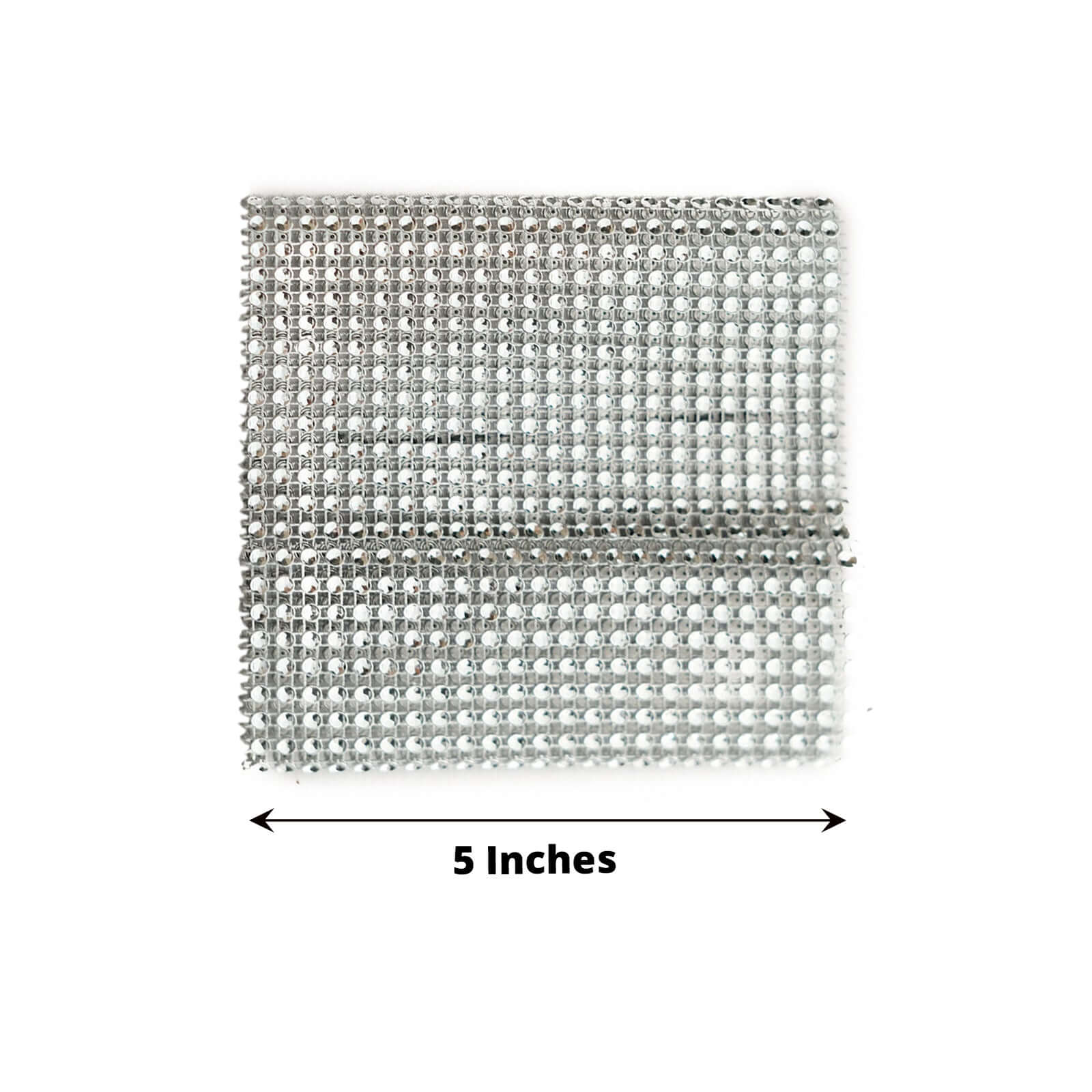 4 Pack Silver Large Rhinestone Mesh Velcro Chair Sash Clips, Backdrop Curtain Bands 5"X10" - Image 3