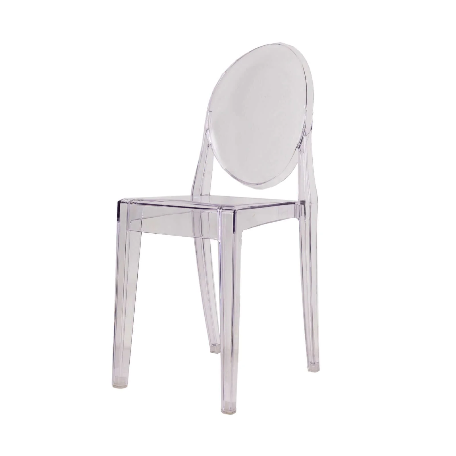 4 Pack Stackable Clear Acrylic Ghost Banquet Chairs with Oval Back, Fully Assembled Armless Event Accent Chair - Image 7