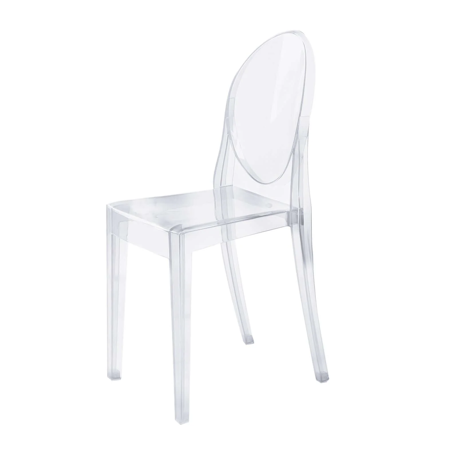 4 Pack Stackable Clear Acrylic Ghost Banquet Chairs with Oval Back, Fully Assembled Armless Event Accent Chair - Image 8