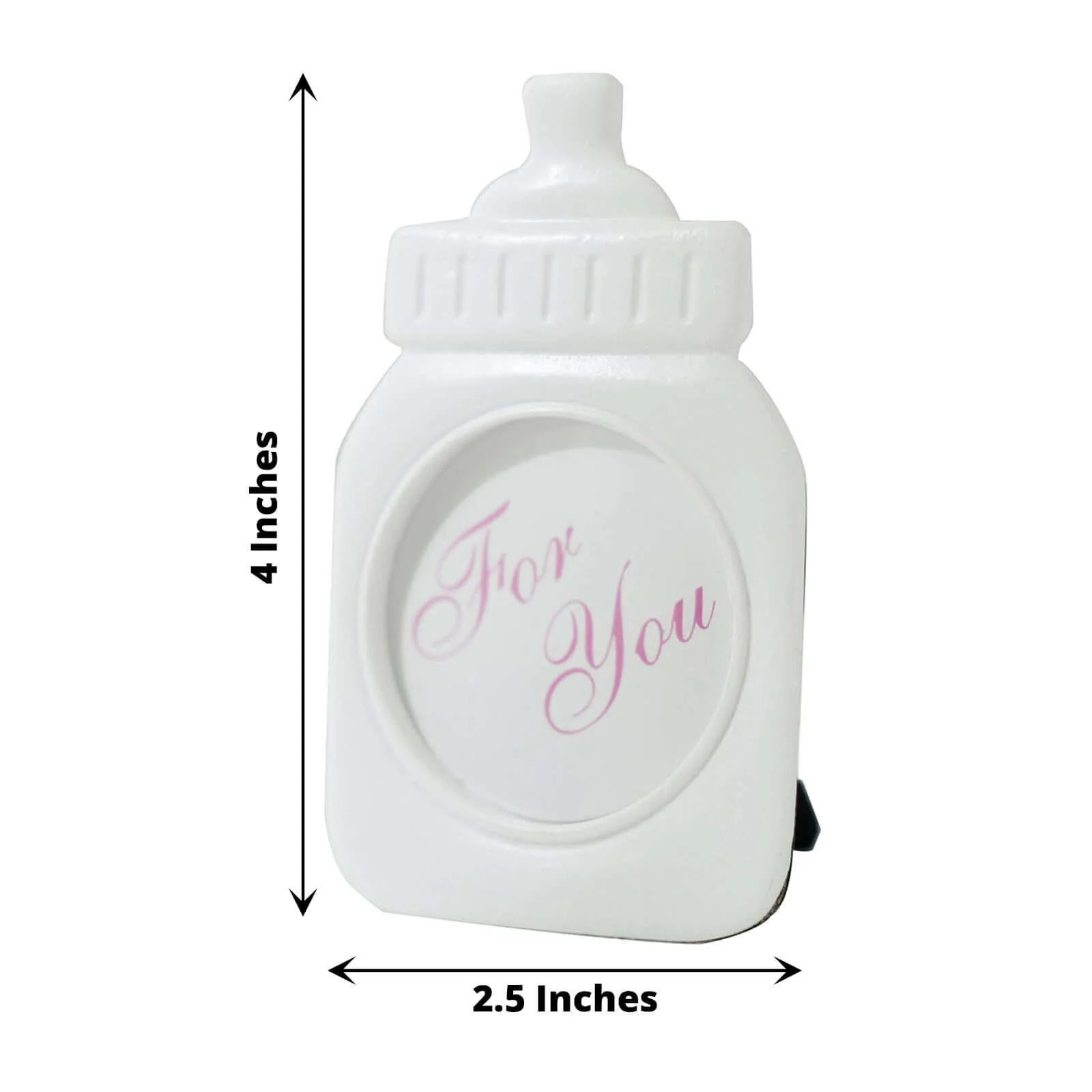 4 Pack White Resin Baby Feeding Bottle Picture Frame Party Favors, Baby Shower Favors, Gender Reveal Party Gifts 4" - Image 3