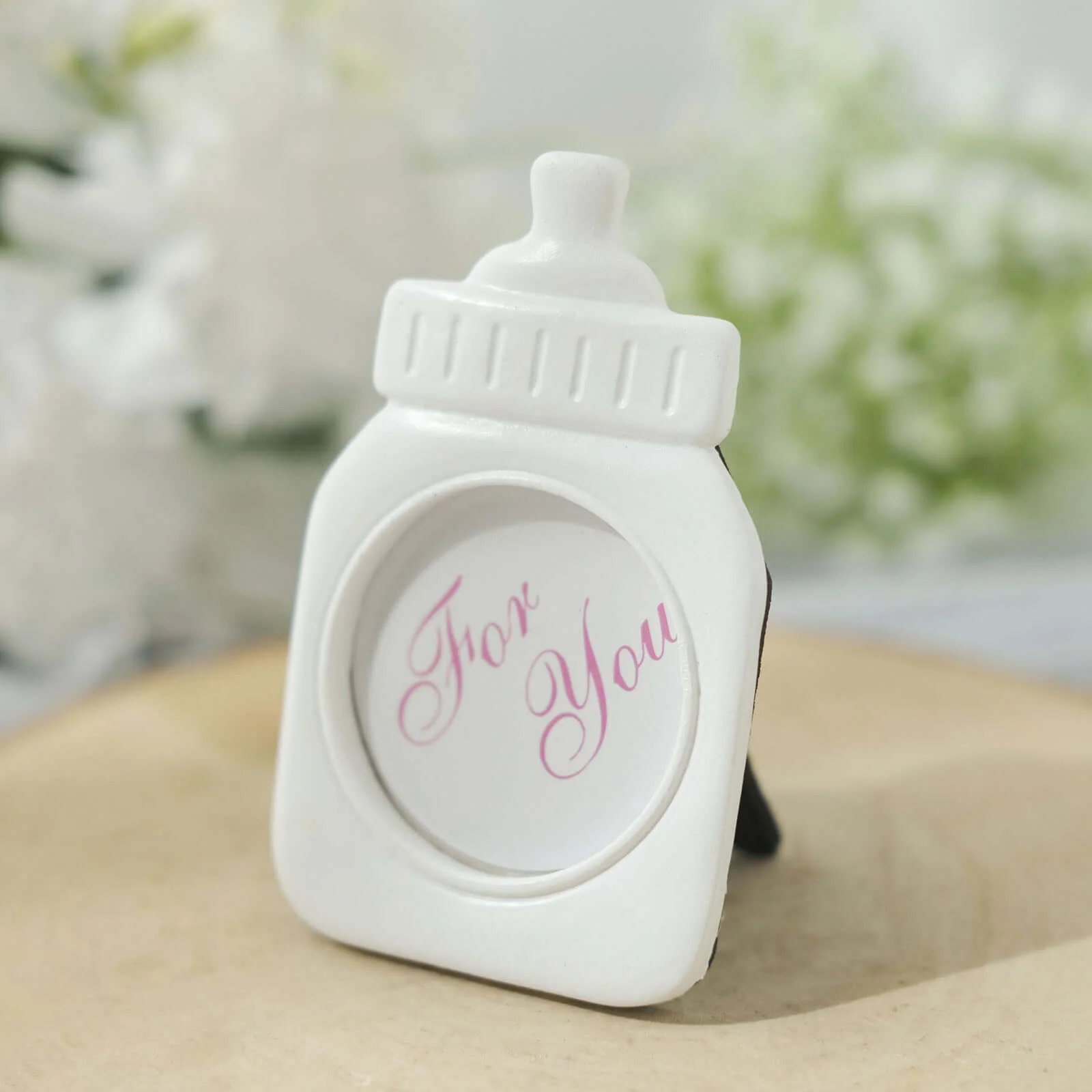 4 Pack White Resin Baby Feeding Bottle Picture Frame Party Favors, Baby Shower Favors, Gender Reveal Party Gifts 4" - Image 5