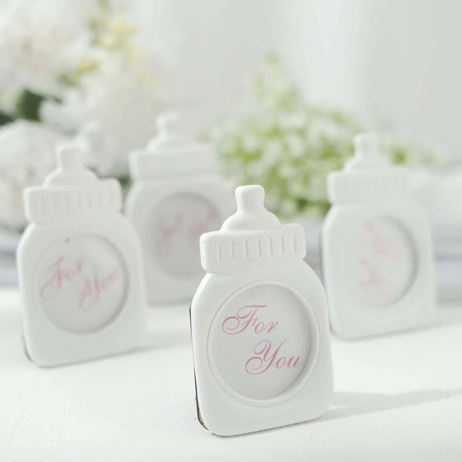4 Pack White Resin Baby Feeding Bottle Picture Frame Party Favors, Baby Shower Favors, Gender Reveal Party Gifts 4" - Image 8
