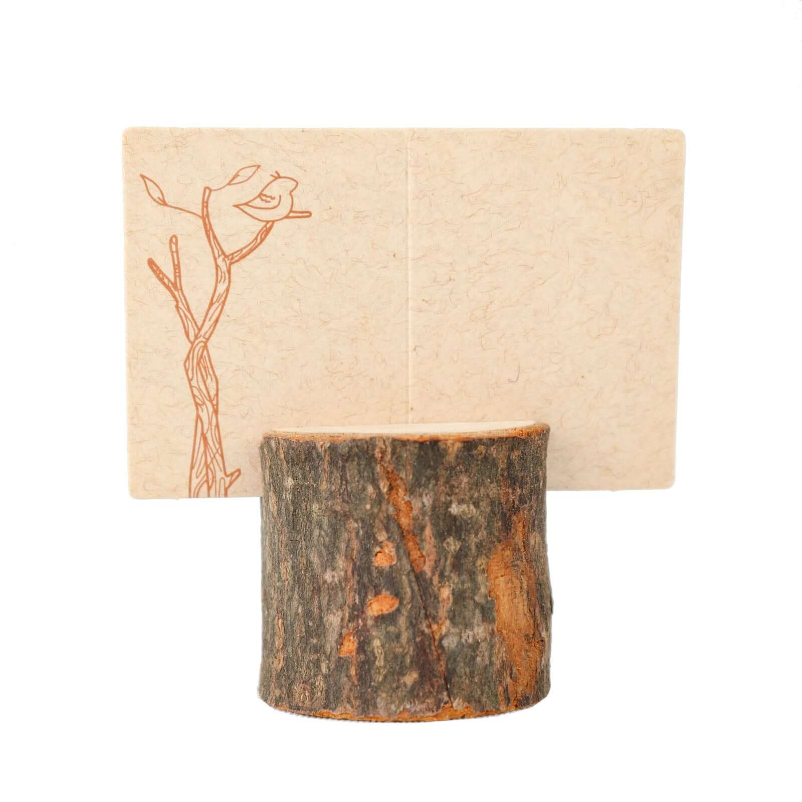 4-Pack Wood Stump Place Card Holders Rustic Natural Design - Boho Chic Decor for Tables - Image 7