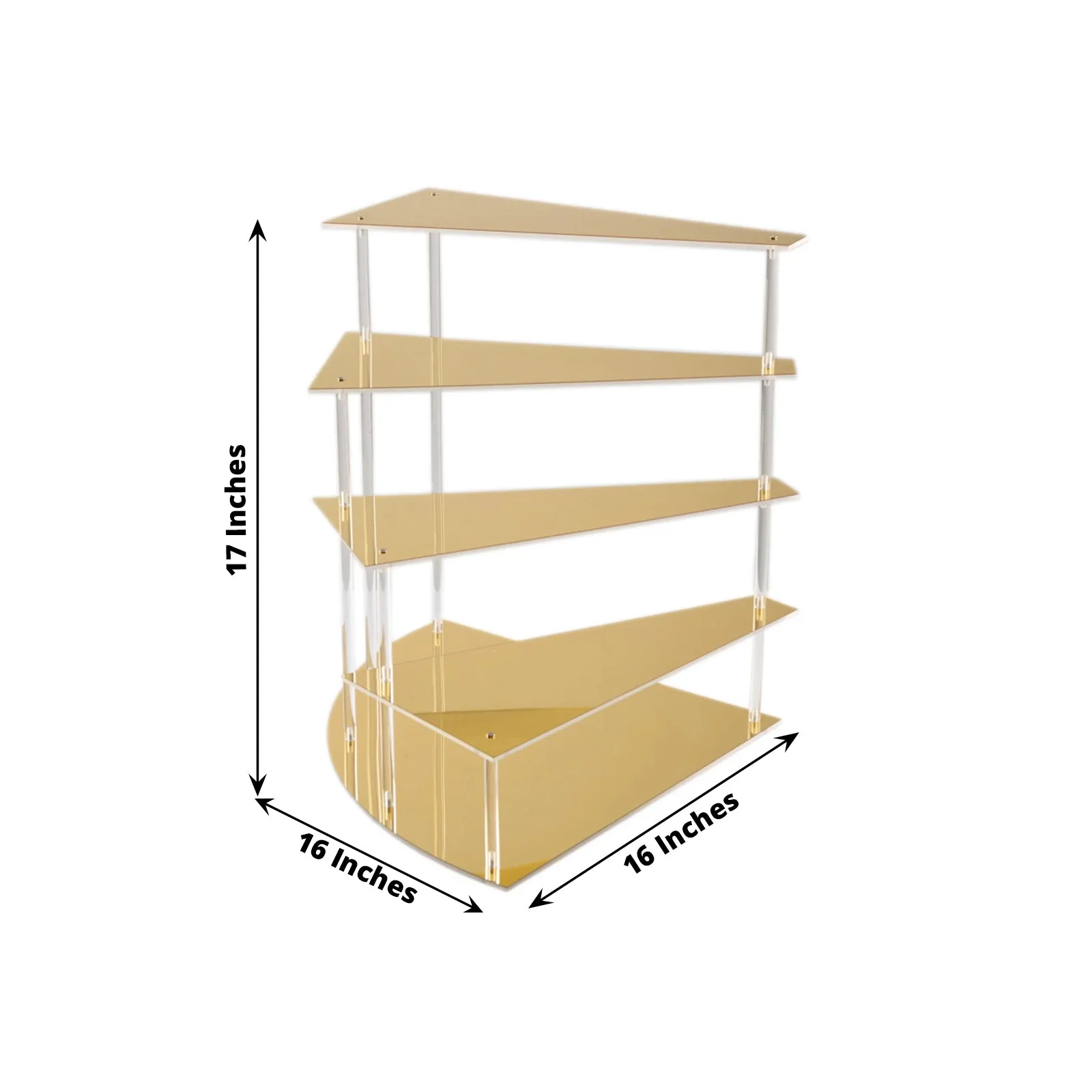 4-Tier Acrylic Cupcake Display Stand 17" Gold Spiral Stairway Design with Mirror Finish - Sleek Functional Tiered Serving Tray Dessert Riser Perfume Organizer Shelf for Home Retail & Events - Image 3