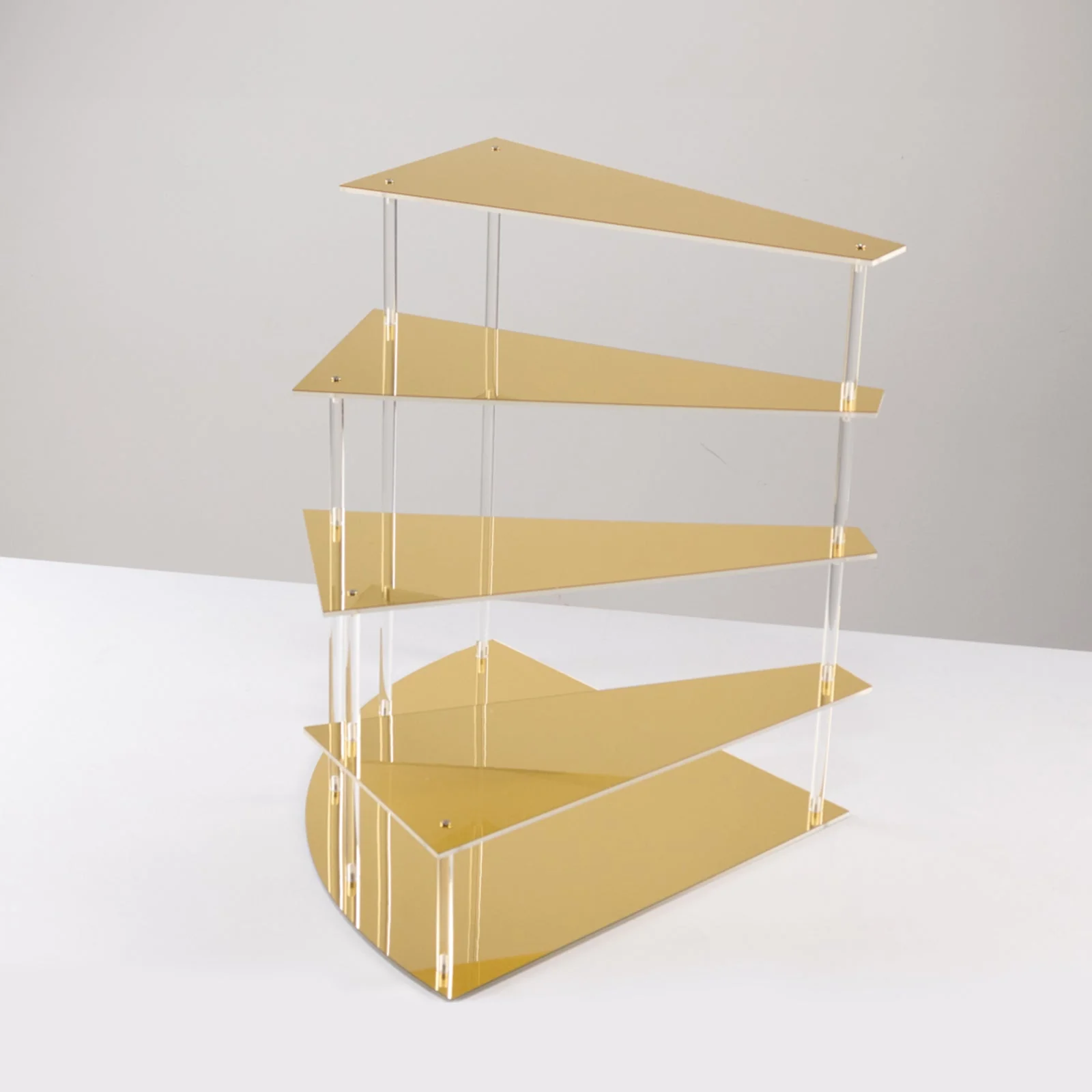 4-Tier Acrylic Cupcake Display Stand 17" Gold Spiral Stairway Design with Mirror Finish - Sleek Functional Tiered Serving Tray Dessert Riser Perfume Organizer Shelf for Home Retail & Events - Image 5