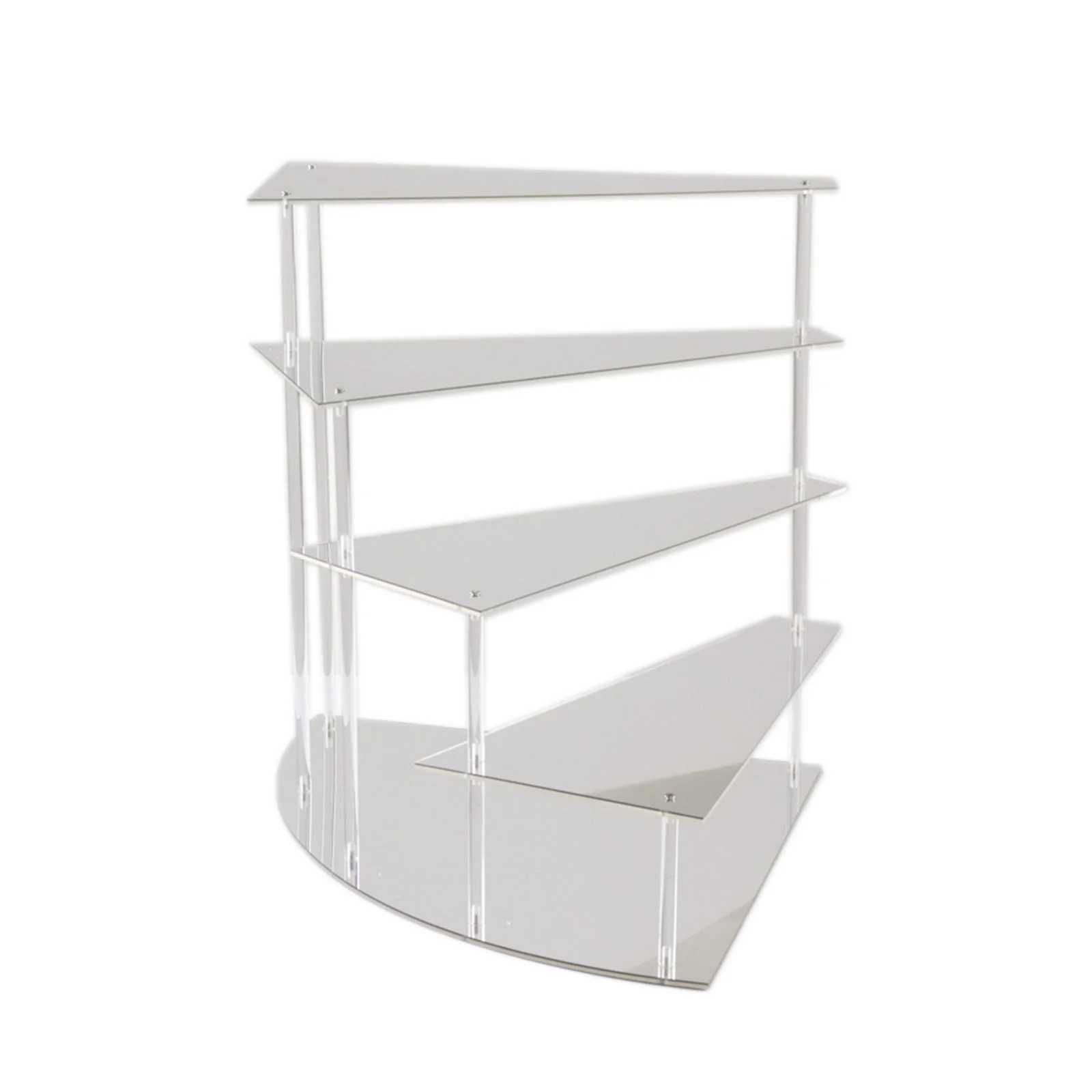 4-Tier Acrylic Cupcake Display Stand 17" Silver Spiral Stairway Design with Mirror Finish - Sleek Functional Tiered Serving Tray Dessert Riser Perfume Organizer Shelf for Home Retail & Events - Image 6