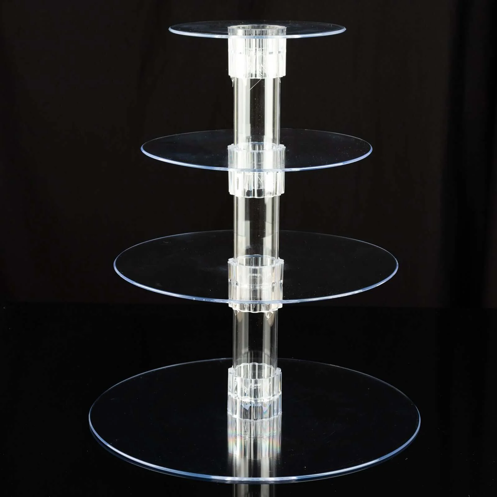 4-Tier Acrylic Round Cupcake Stand 14" Clear - Heavy Duty Reusable Dessert Tower Holder Pastry Display with Film Sheets for Special Events & Catering Displays - Image 14