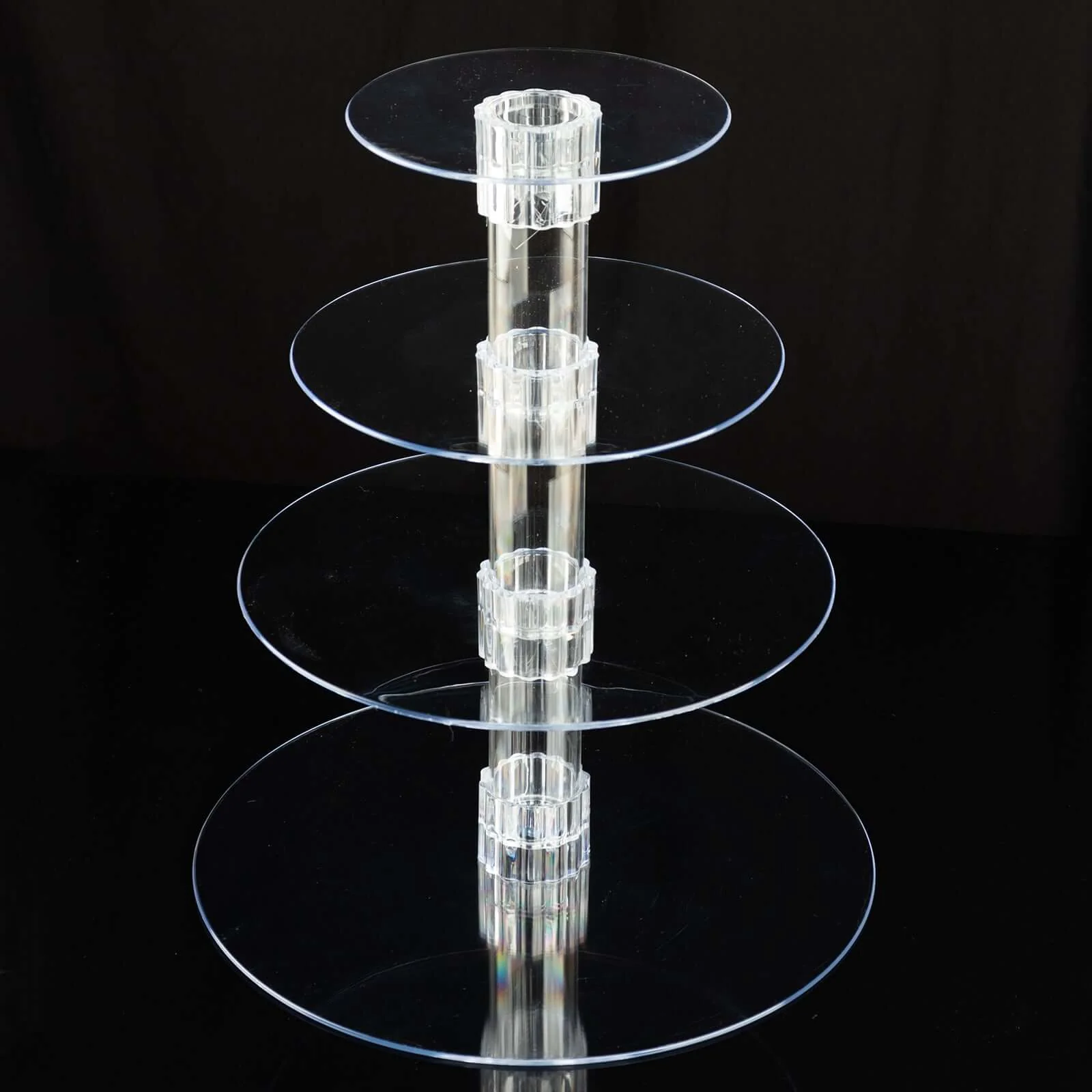 4-Tier Acrylic Round Cupcake Stand 14" Clear - Heavy Duty Reusable Dessert Tower Holder Pastry Display with Film Sheets for Special Events & Catering Displays - Image 15