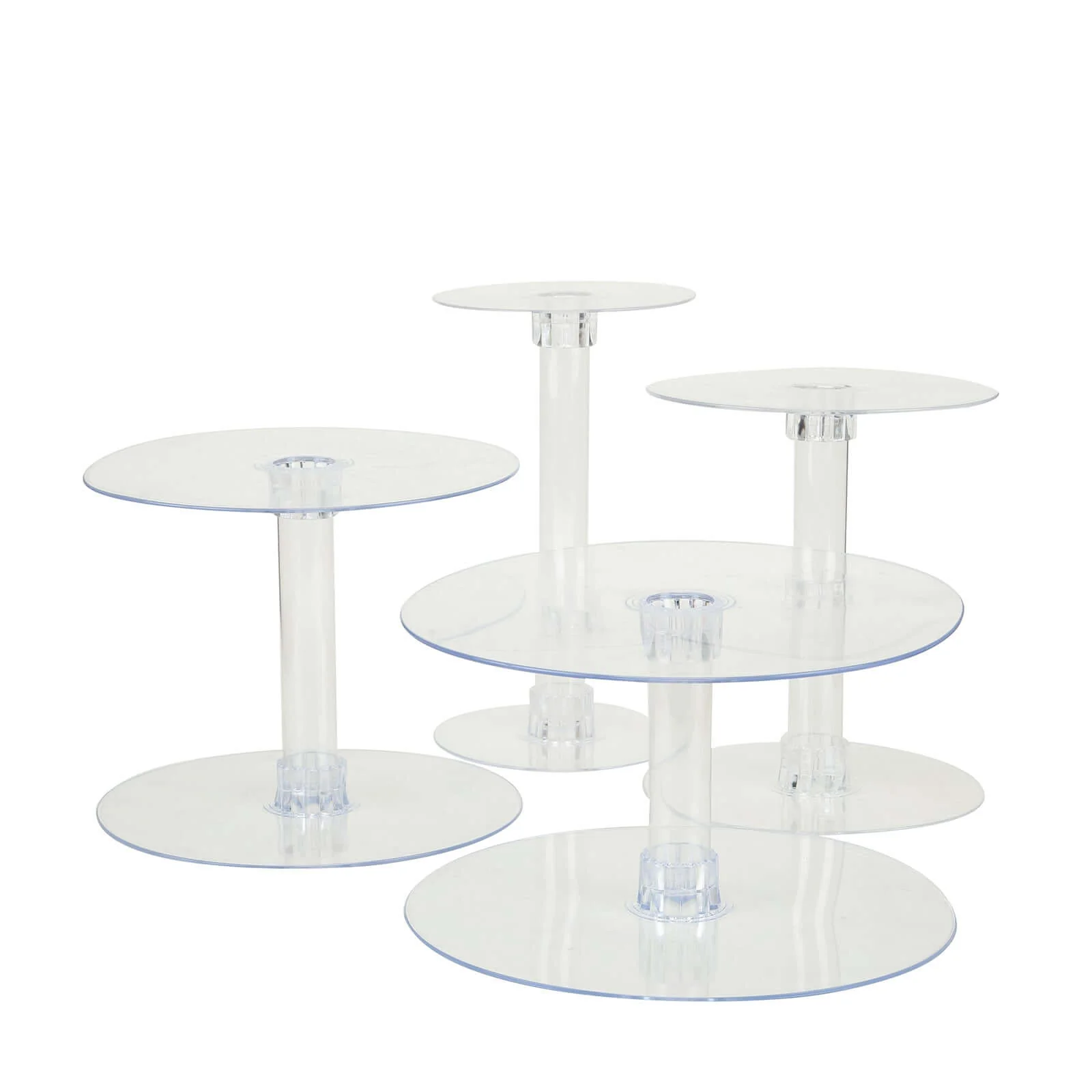 4-Tier Acrylic XL Cake Stand Set Assorted Sizes Clear - Sleek Reusable Cupcake Holder Dessert Pedestal Centerpiece Risers for Special Events & Catering Displays - Image 7