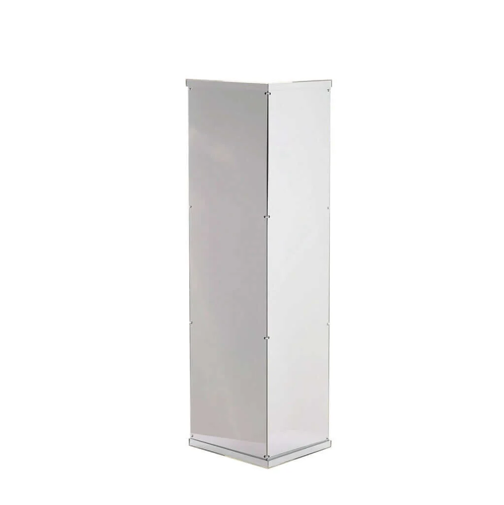 Floor Standing Silver Mirror Finish Acrylic Pedestal Riser, Display Box with Interchangeable Lid and Base 40" - Image 6