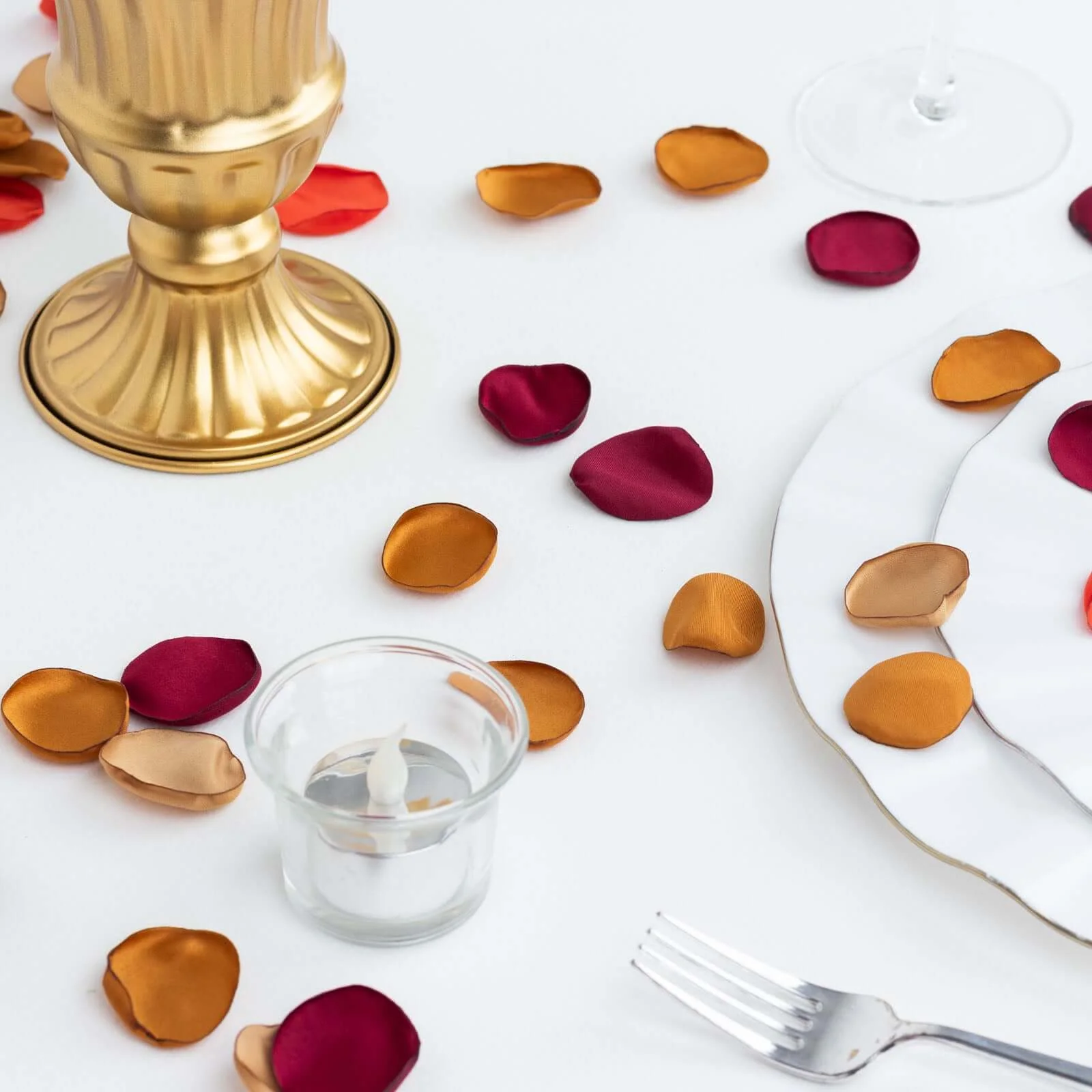 400-Pack Silk Rose Petals Confetti 2" Round Terracotta Mix Matte - Life-Like Flower Petals for Table Decor - Image 13