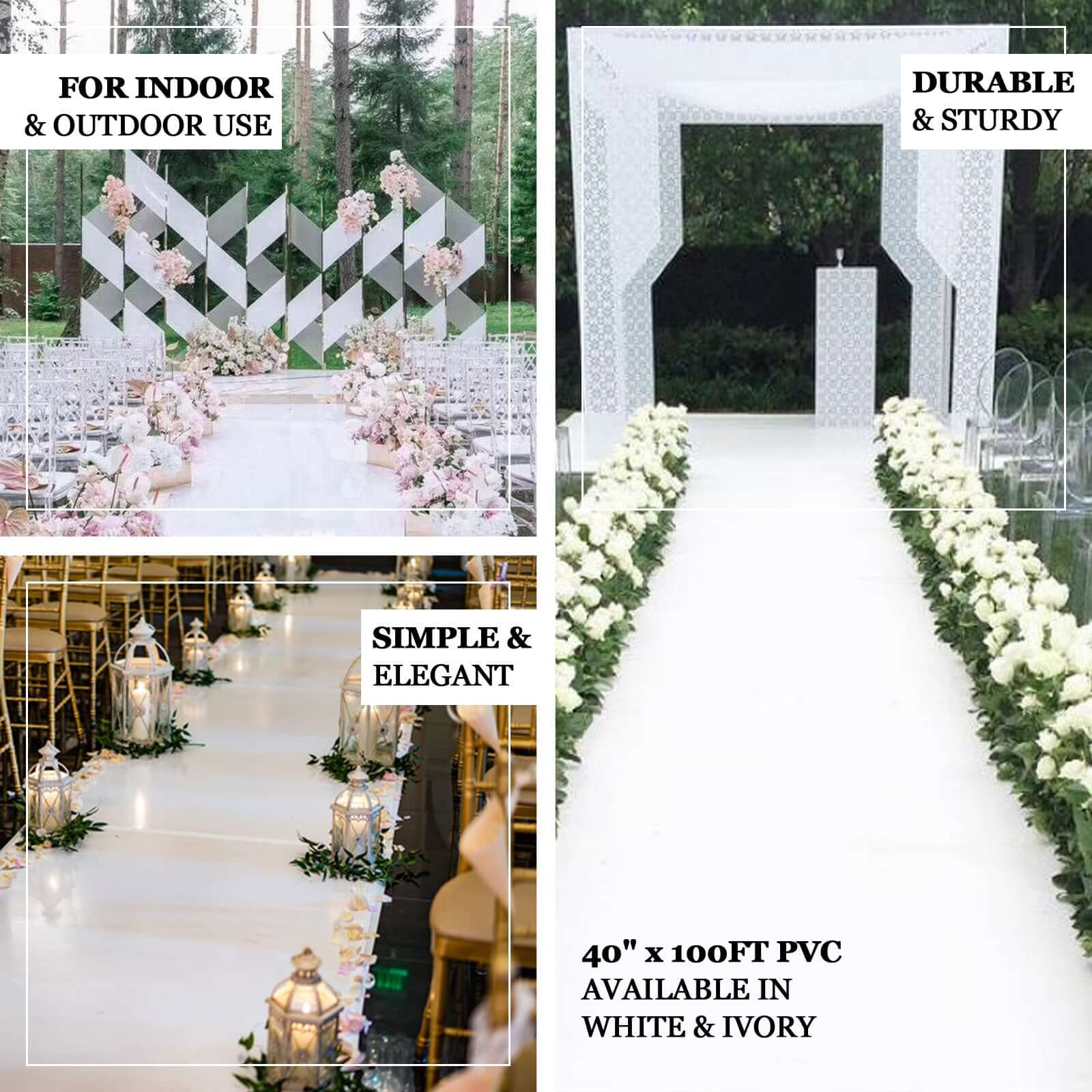 Ivory PVC Aisle Runner 40"x100ft - Image 3