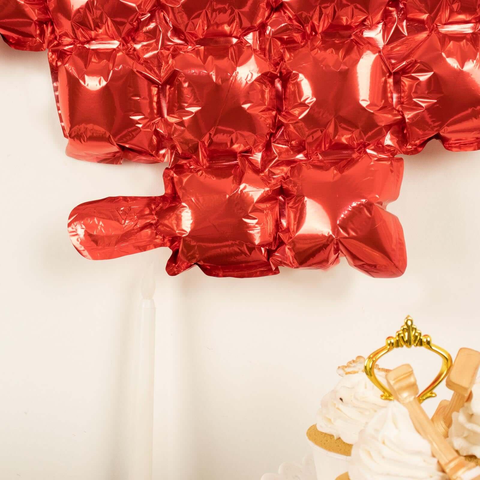 Metallic Red Extra Large Heart Mylar Foil Balloon, Photo Backdrop Balloon Quilt 41"x36" - Image 10