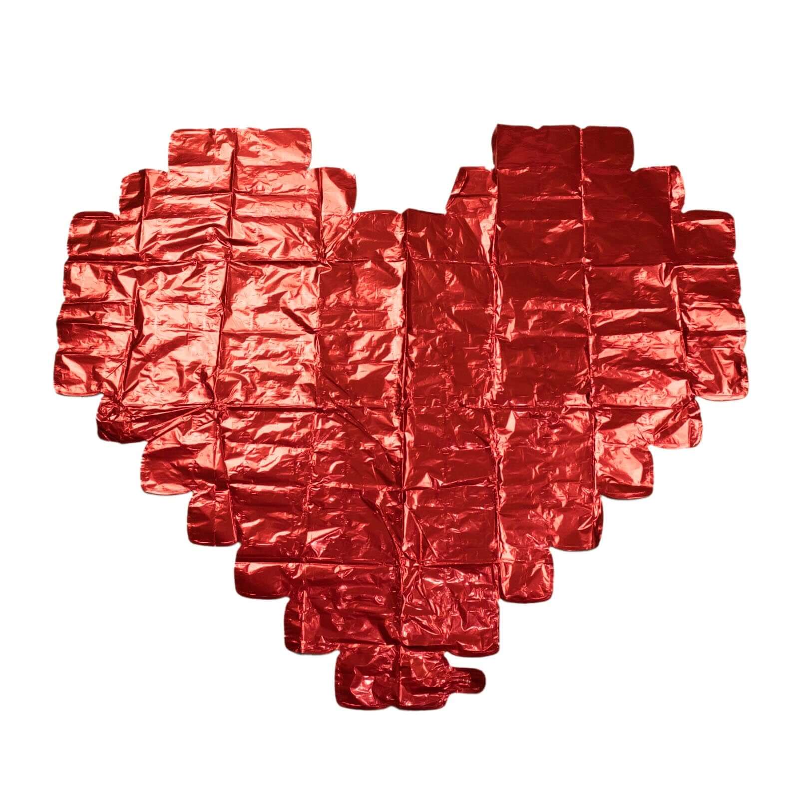 Metallic Red Extra Large Heart Mylar Foil Balloon, Photo Backdrop Balloon Quilt 41"x36" - Image 13