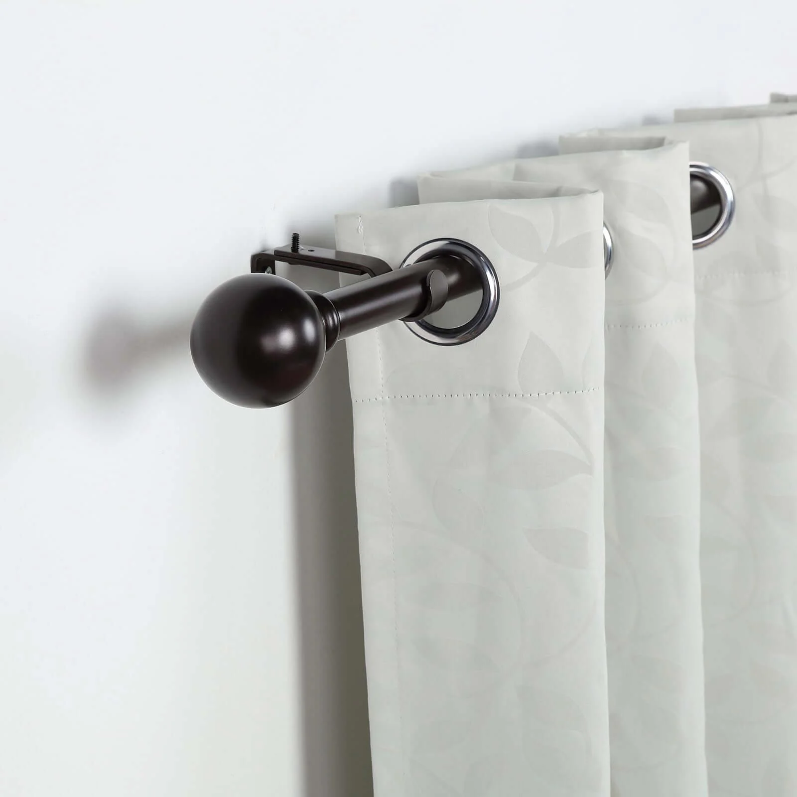 Adjustable Curtain Rod Set, Bronze, Round Finials 42"-126" - Image 10