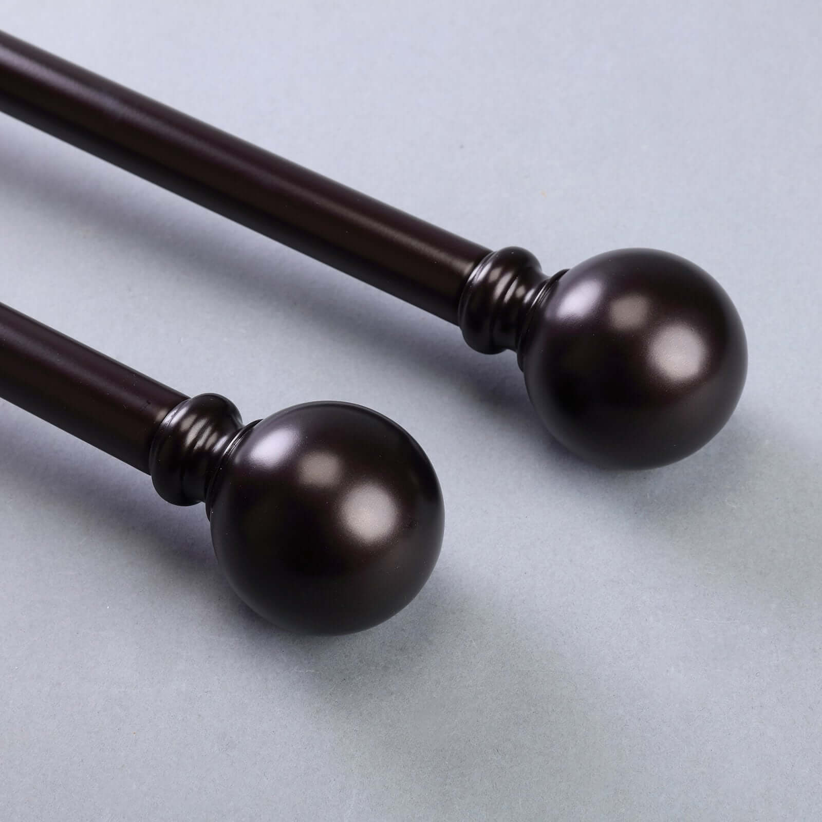 Adjustable Curtain Rod Set, Bronze, Round Finials 42"-126" - Image 14