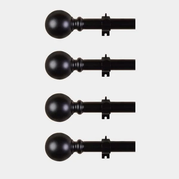 Adjustable Curtain Rod Set, Bronze, Round Finials 42"-126" - Image 17