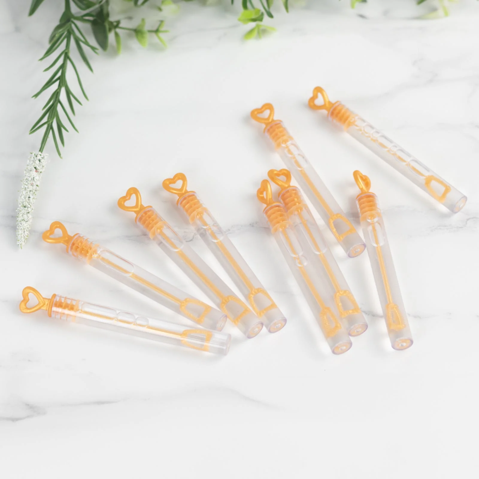 48 Pack Gold Heart Chemistry Tube Bubbles Bridal Wedding Shower Favor - 4" - Image 2