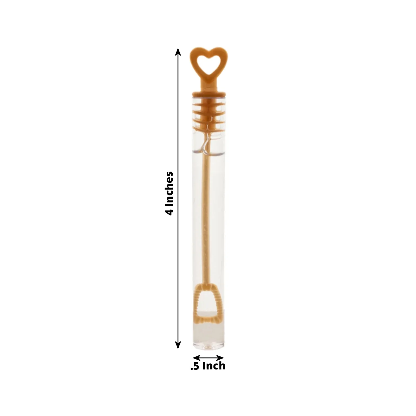 48 Pack Gold Heart Chemistry Tube Bubbles Bridal Wedding Shower Favor - 4" - Image 3