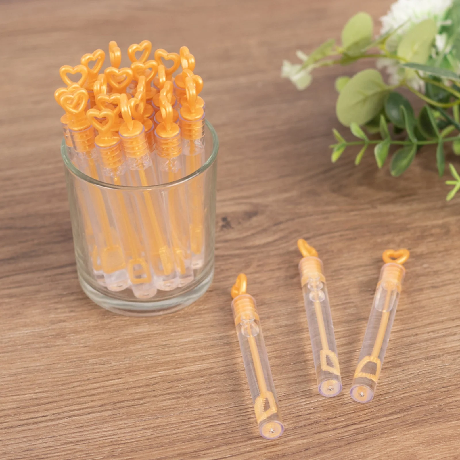 48 Pack Gold Heart Chemistry Tube Bubbles Bridal Wedding Shower Favor - 4" - Image 4