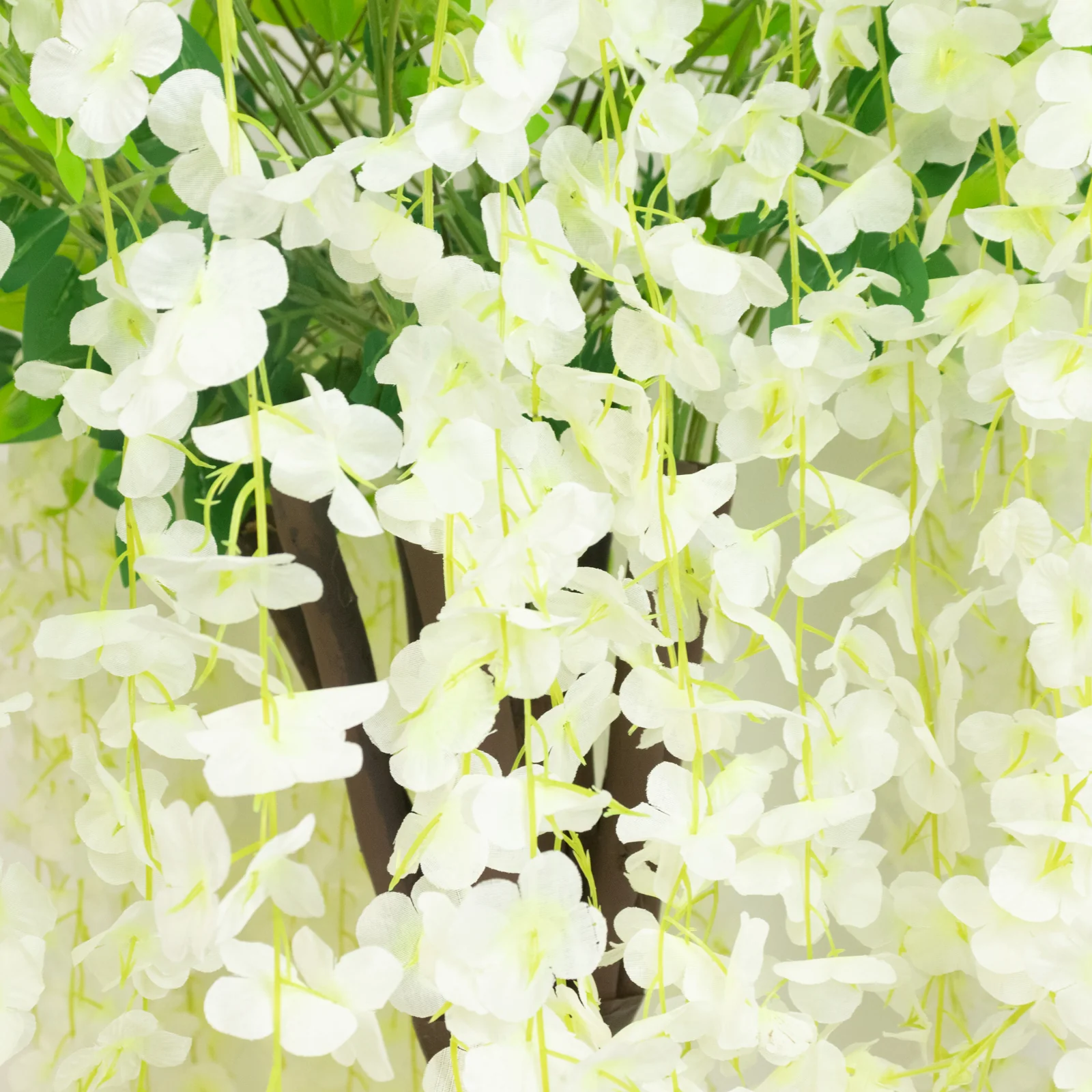 4ft Tall Cream Wisteria Tree with Cascading Silk Flowers – Faux Floral Display with Real Wood Trunk for Wedding & Event Decor - Image 6