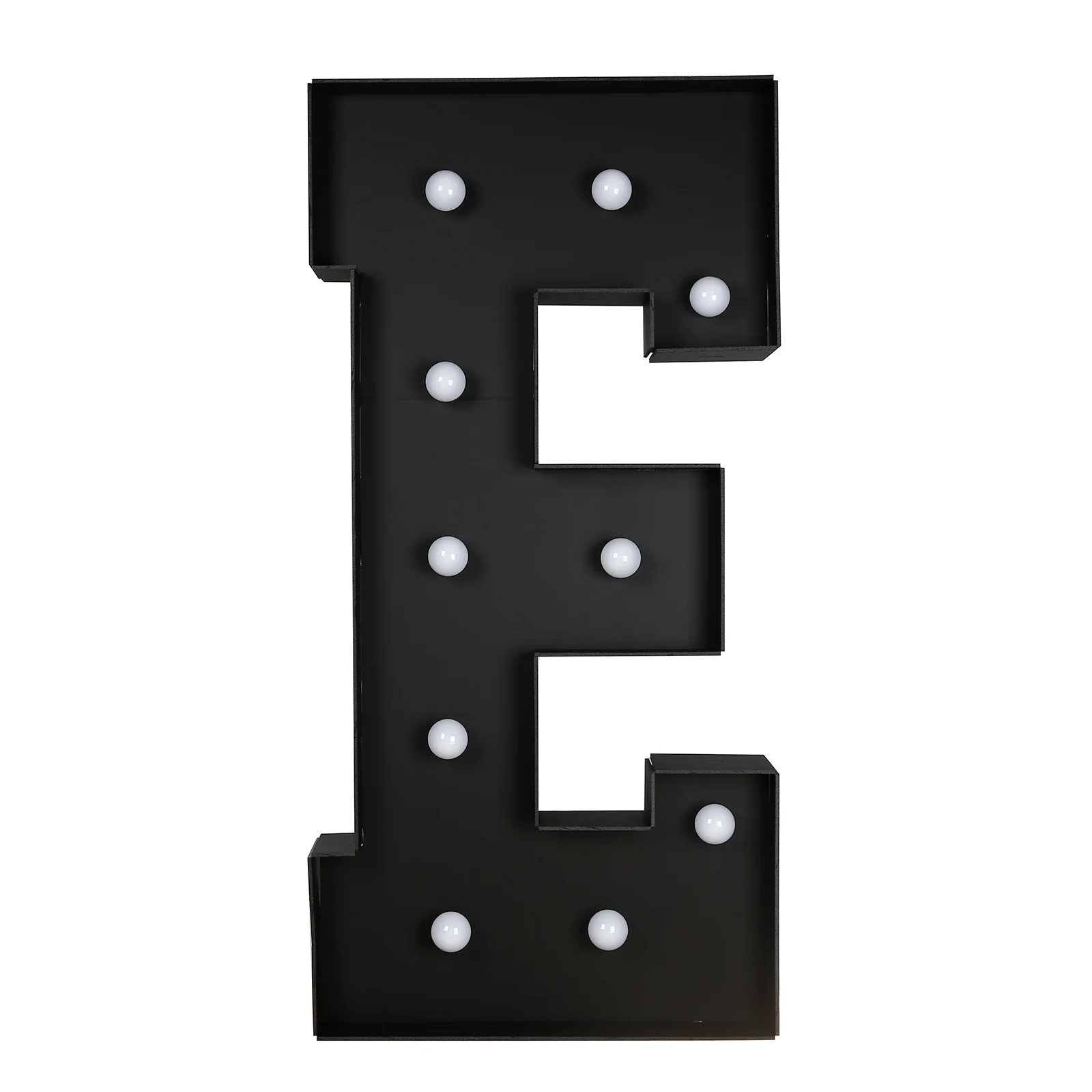 4ft Giant LED Marquee Letter "E", Black Pre-Cut Foam Board with 10 Warm White Battery Operated LEDs, Glue Gun and Sticks - Image 2