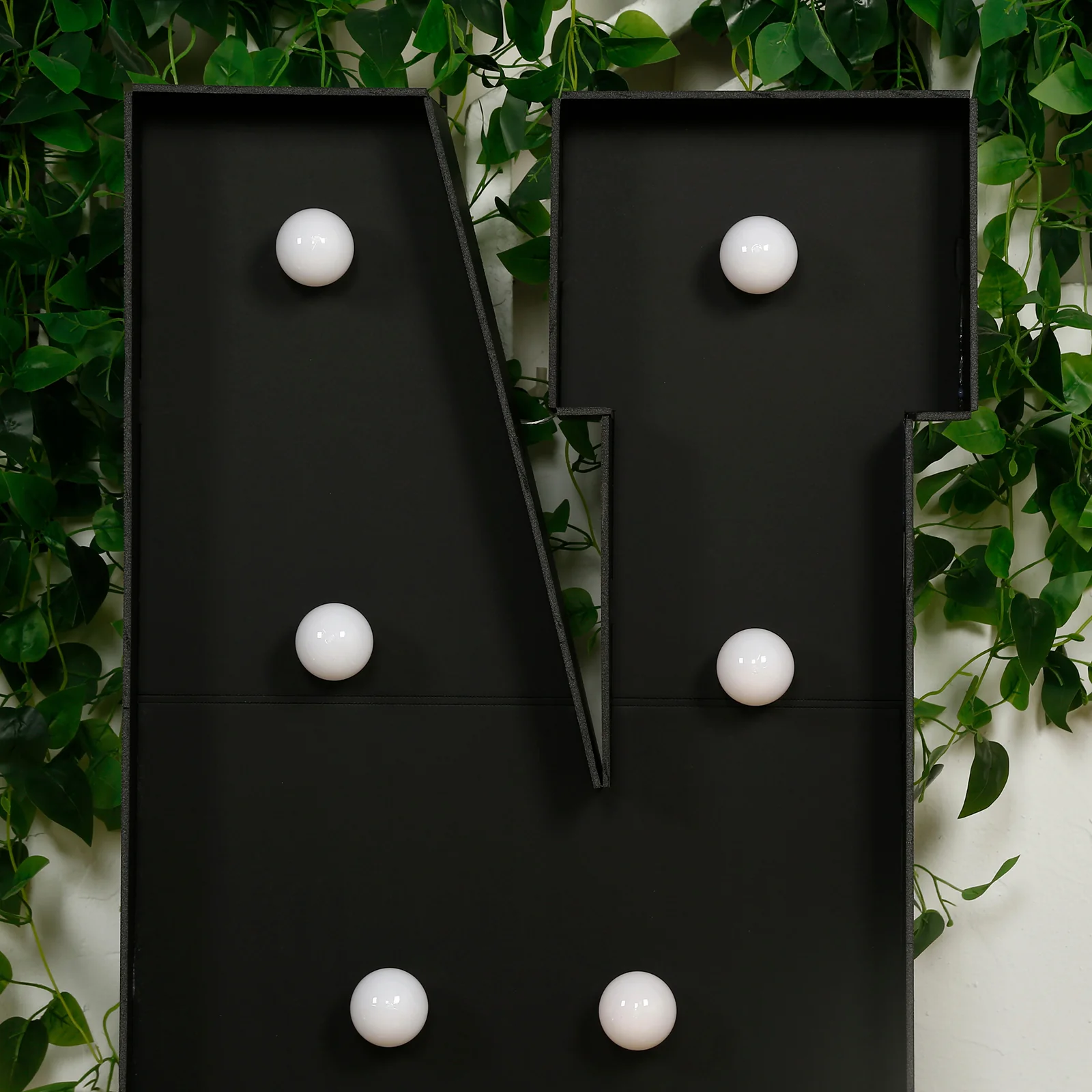 4ft Giant LED Marquee Letter "N", Black Pre-Cut Foam Board with 10 Warm White Battery Operated LEDs, Glue Gun and Sticks - Image 2