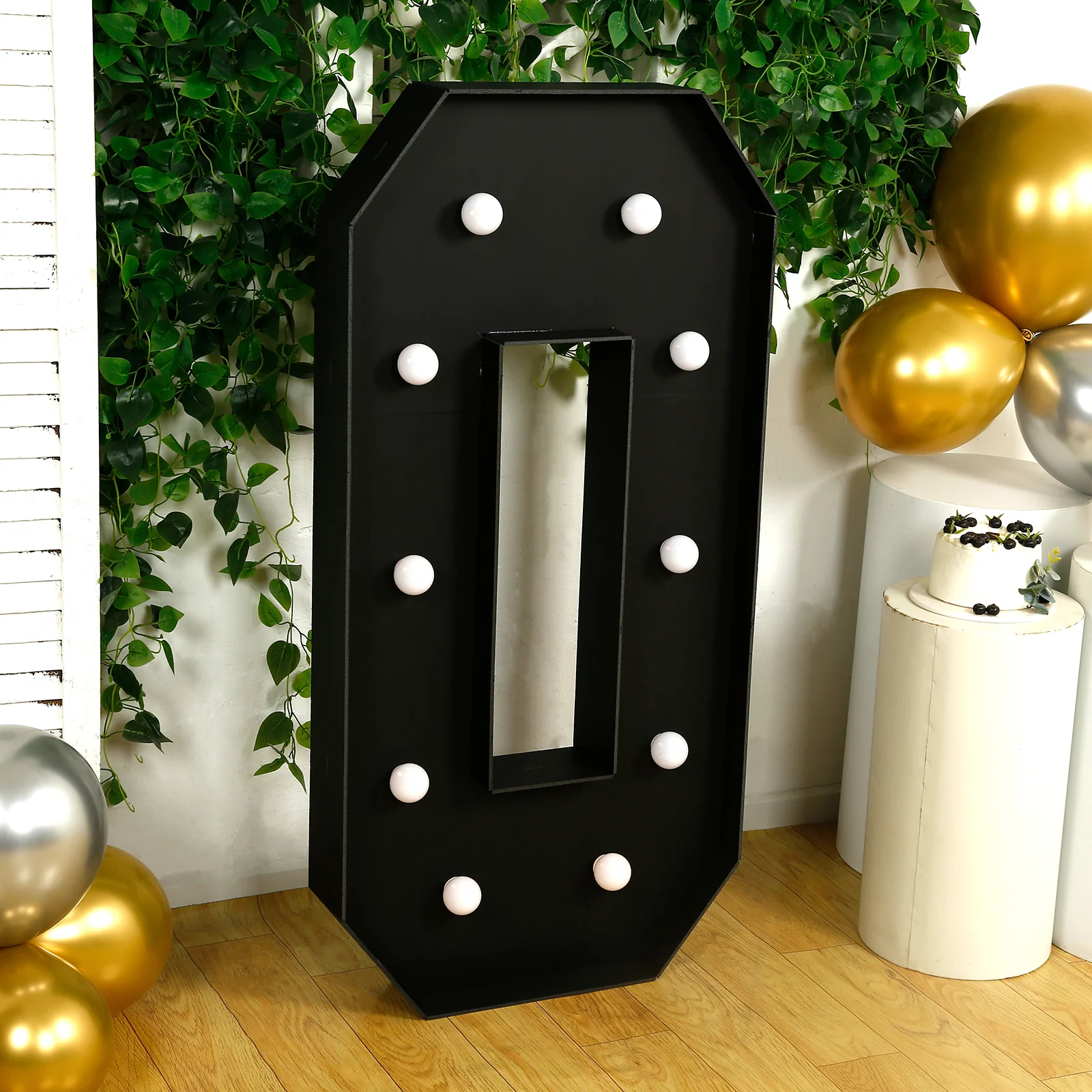 4ft Giant LED Marquee Letter "O", Black Pre-Cut Foam Board with 10 Warm White Battery Operated LEDs, Glue Gun and Sticks - Image 7