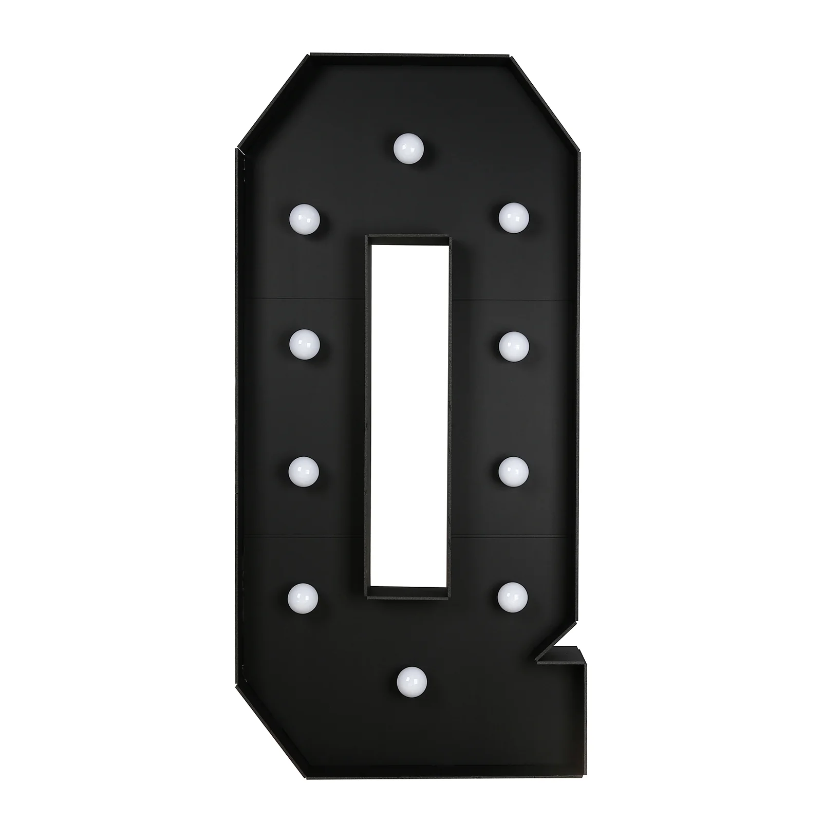 4ft Giant LED Marquee Letter "Q", Black Pre-Cut Foam Board with 10 Warm White Battery Operated LEDs, Glue Gun and Sticks - Image 6