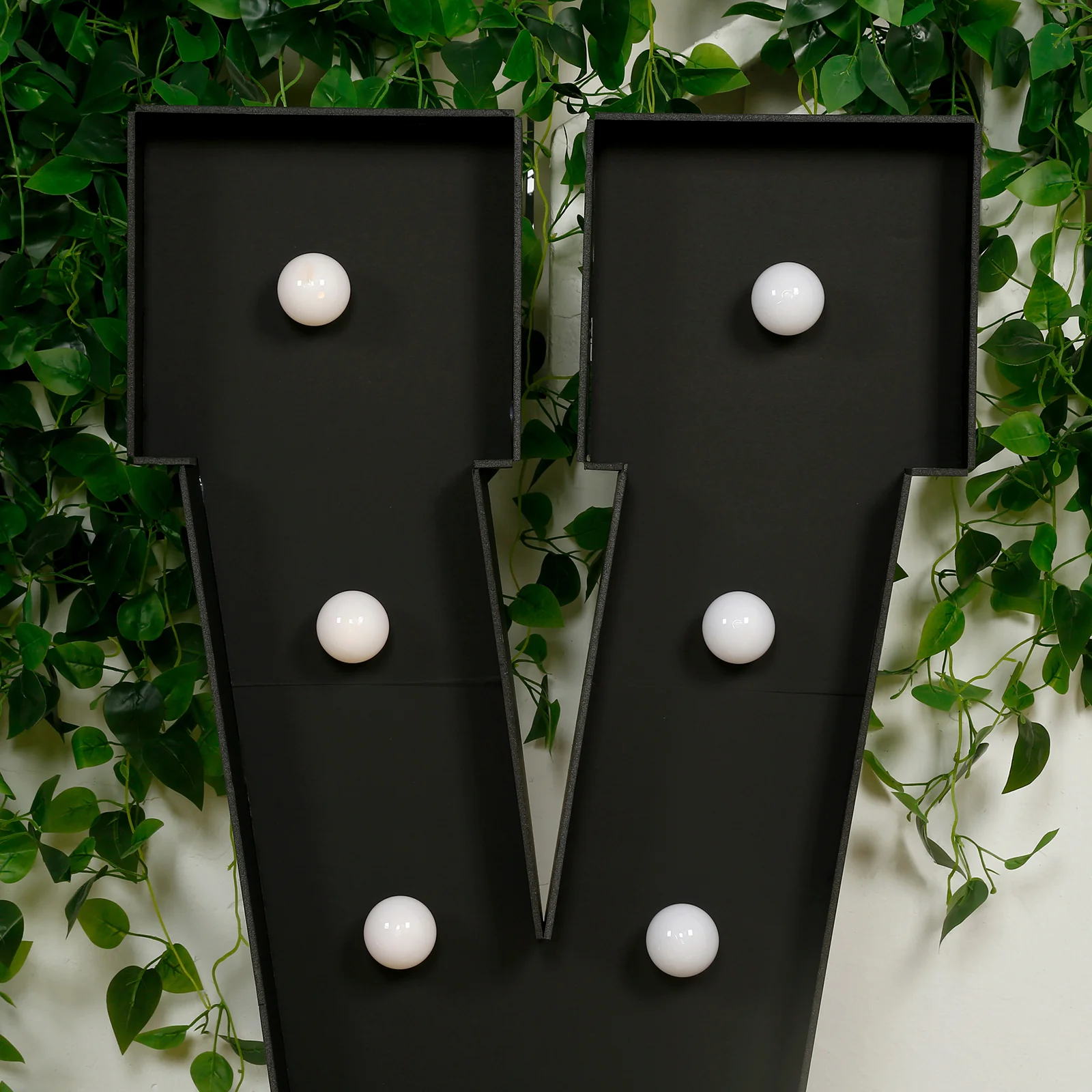 4ft Giant LED Marquee Letter "V", Black Pre-Cut Foam Board with 10 Warm White Battery Operated LEDs, Glue Gun and Sticks - Image 8