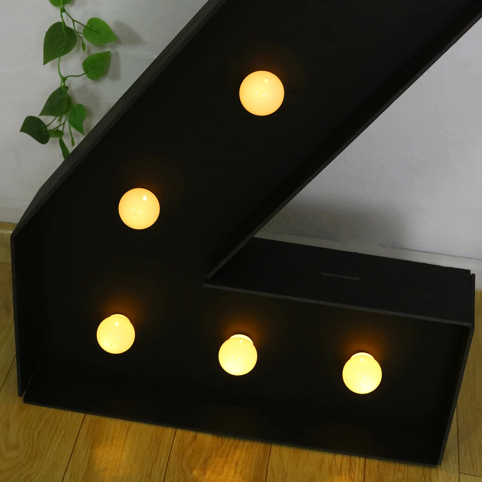 4ft Giant LED Marquee Number "2", Black Pre-Cut Foam Board with 10 Warm White Battery Operated LEDs, Glue Gun and Sticks - Image 2