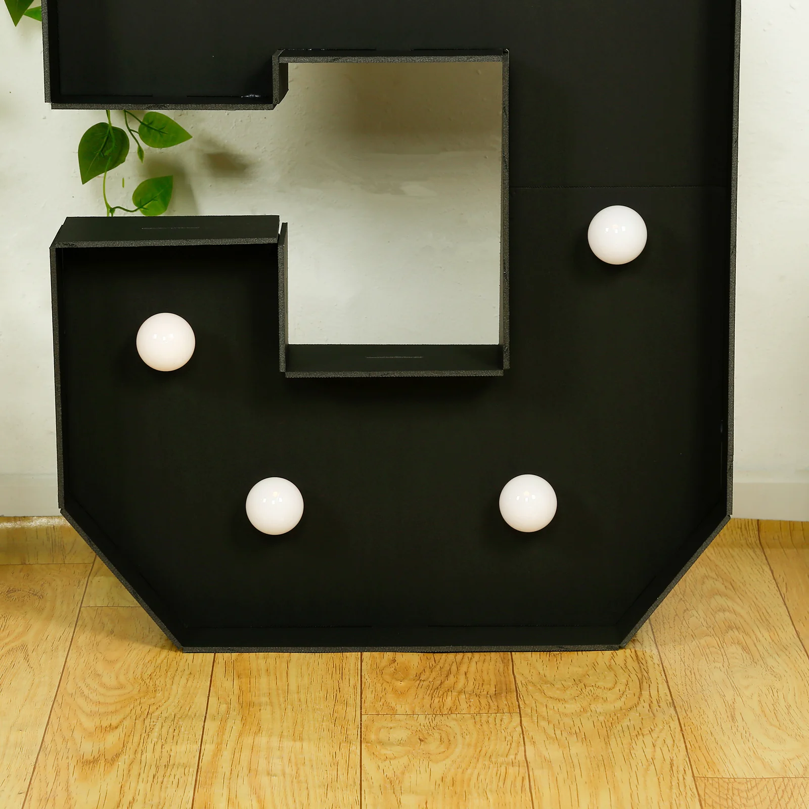 4ft Giant LED Marquee Number "5", Black Pre-Cut Foam Board with 10 Warm White Battery Operated LEDs, Glue Gun and Sticks - Image 2