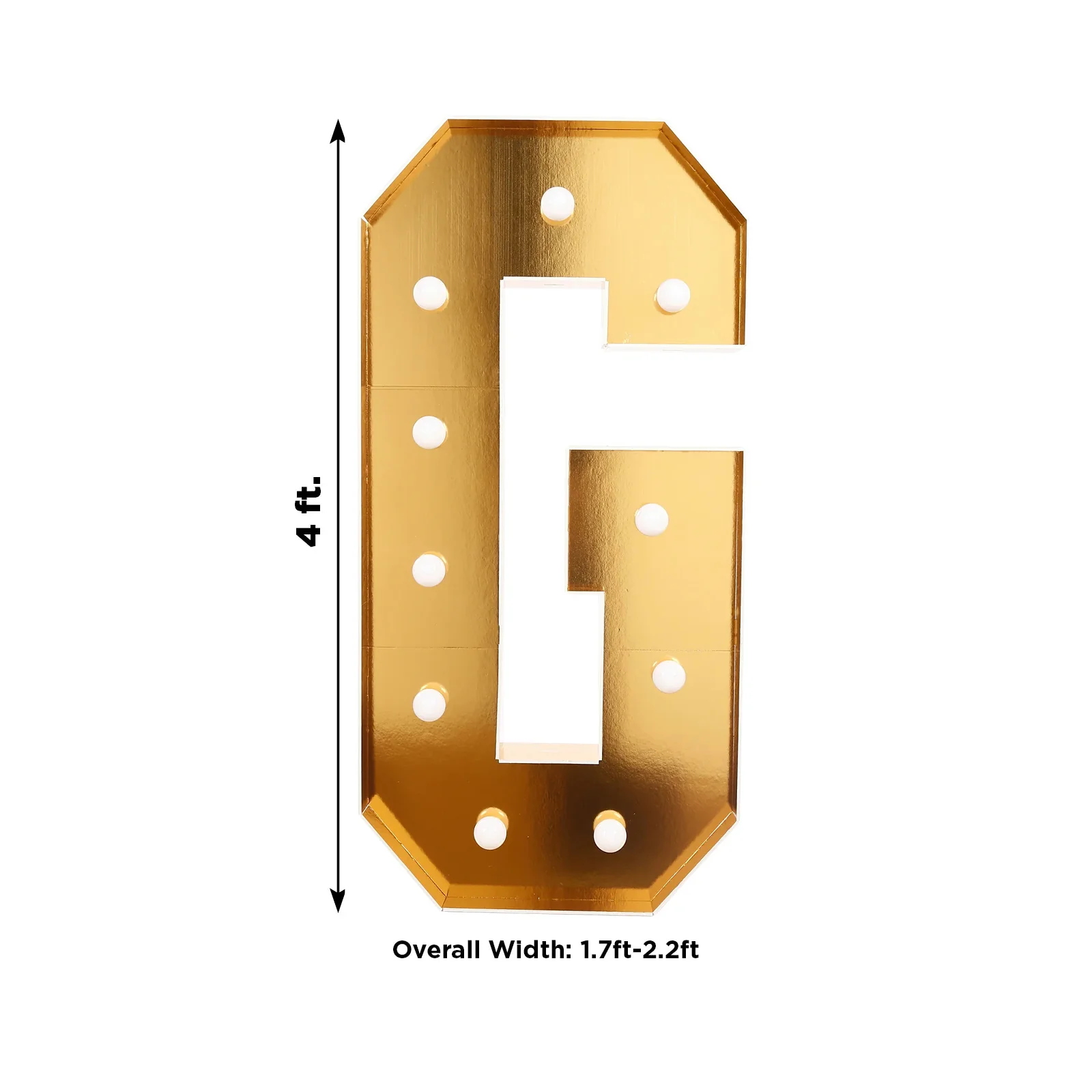 4ft Giant LED Marquee Letter "G", Gold Pre-Cut Foam Board with 10 Warm White Battery Operated LEDs, Glue Gun and Sticks - Image 3
