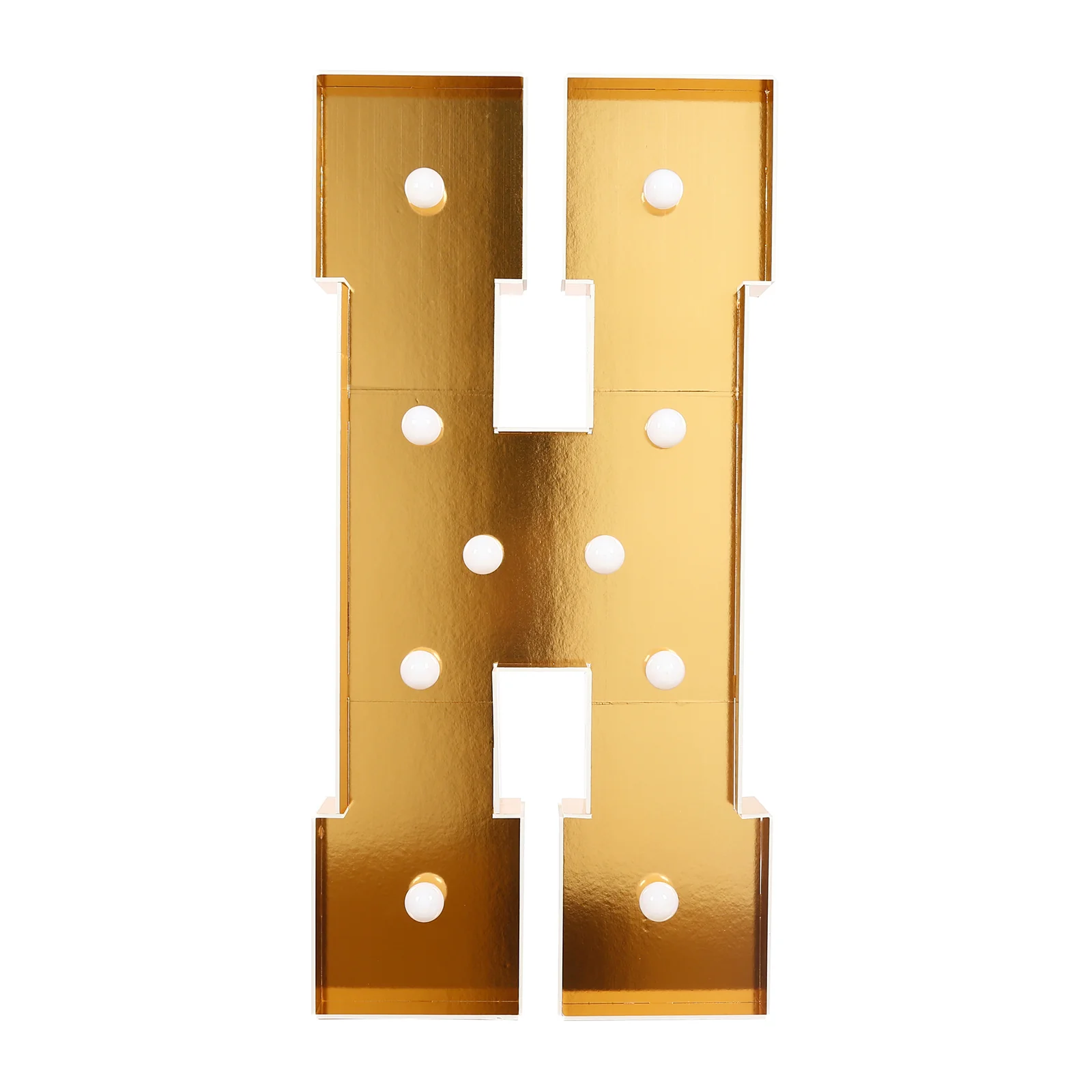 4ft Giant LED Marquee Letter "H", Gold Pre-Cut Foam Board with 10 Warm White Battery Operated LEDs, Glue Gun and Sticks - Image 6