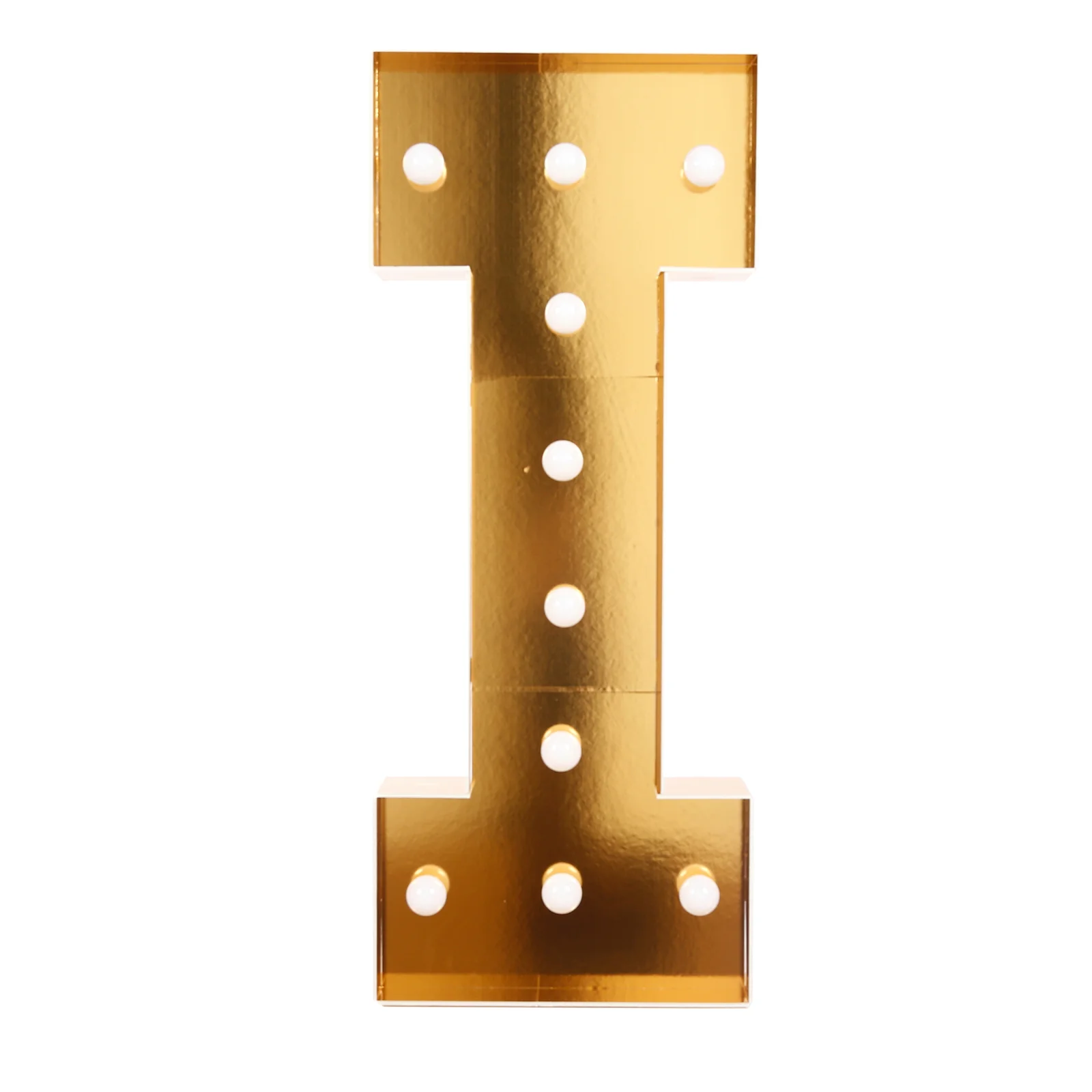 4ft Giant LED Marquee Letter "I", Gold Pre-Cut Foam Board with 10 Warm White Battery Operated LEDs, Glue Gun and Sticks - Image 6