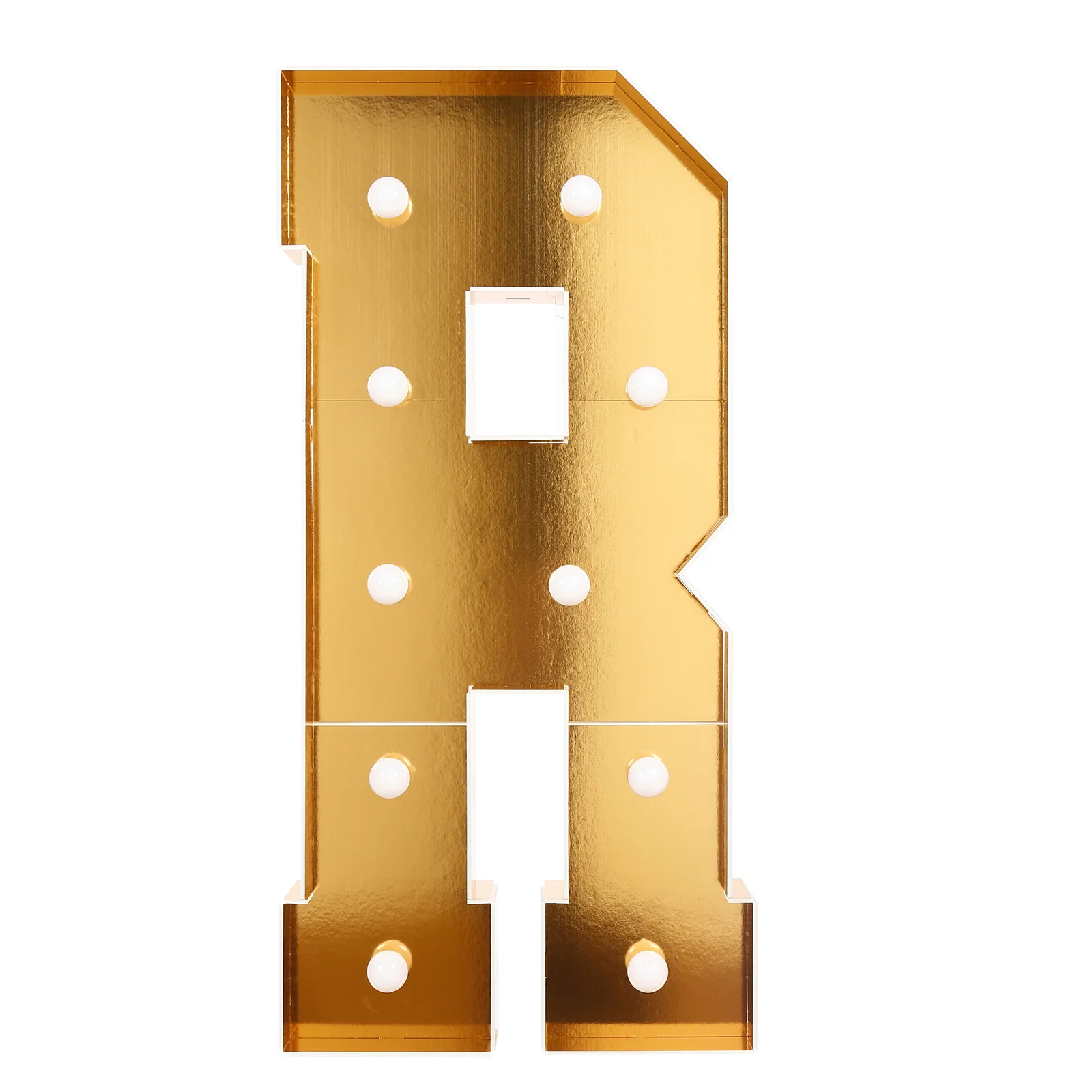 4ft Giant LED Marquee Letter "R", Gold Pre-Cut Foam Board with 10 Warm White Battery Operated LEDs, Glue Gun and Sticks - Image 6