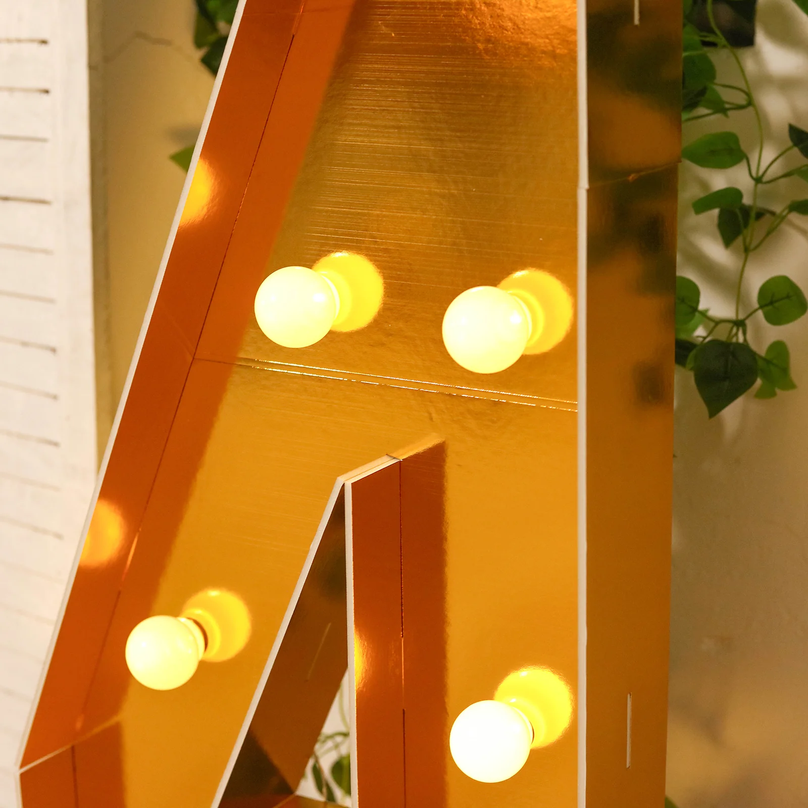 4ft Giant LED Marquee Number "4", Gold Pre-Cut Foam Board with 10 Warm White Battery Operated LEDs, Glue Gun and Sticks - Image 7