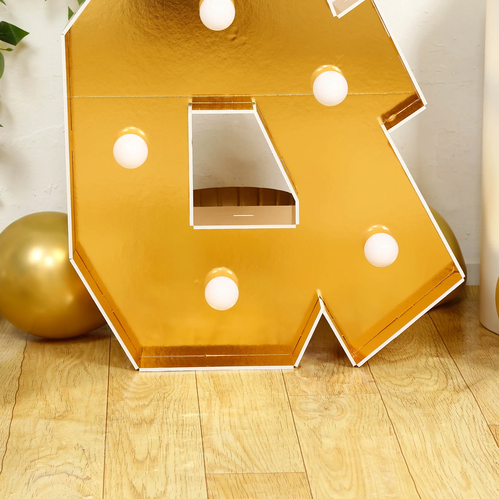 4ft Giant LED Marquee Symbol "&", Gold Pre-Cut Foam Board with 10 Warm White Battery Operated LEDs, Glue Gun and Sticks - Image 8