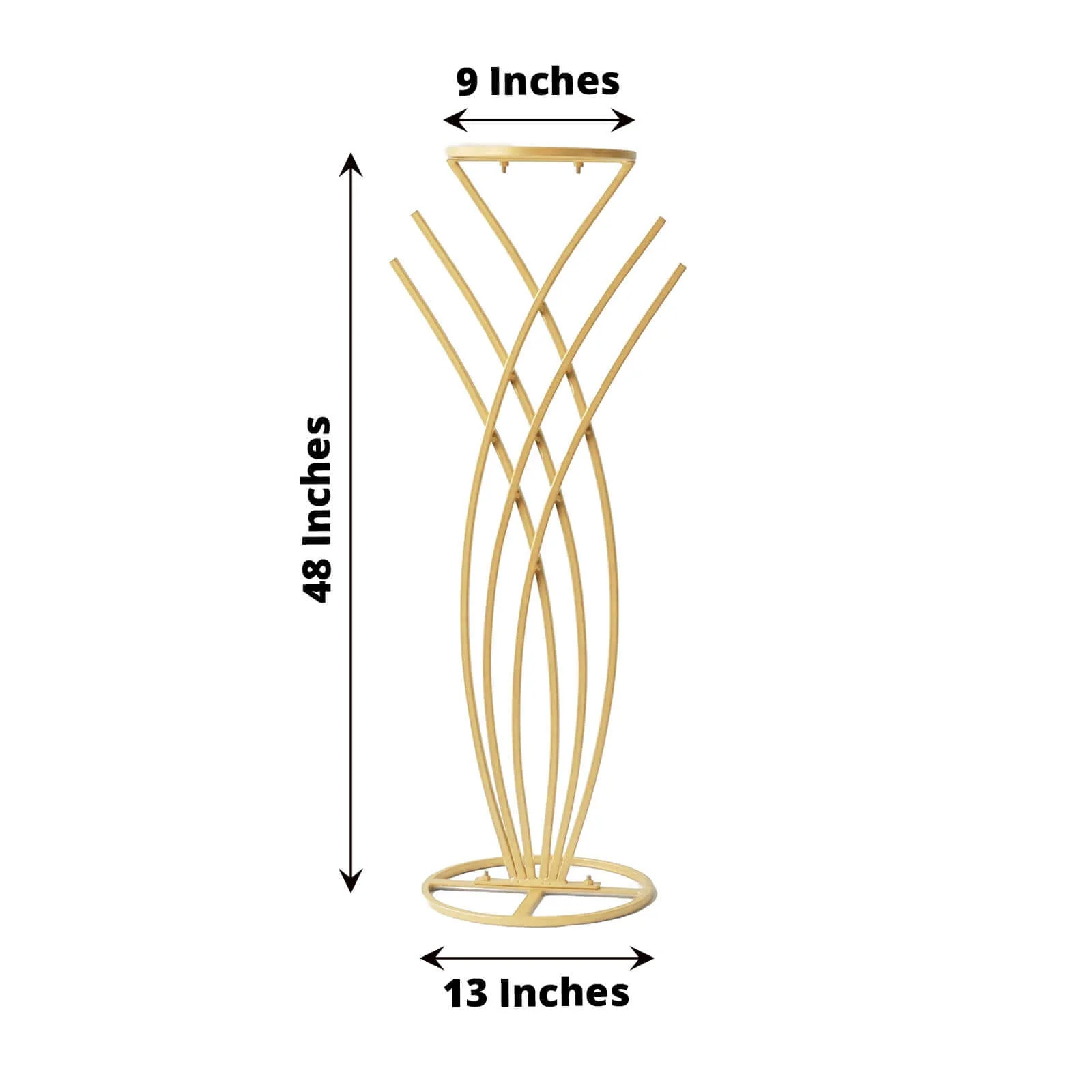 Gold Metal Mermaid Tail Flower Frame Table Centerpiece, Wedding Floral Display Stand 4ft Tall - Image 3