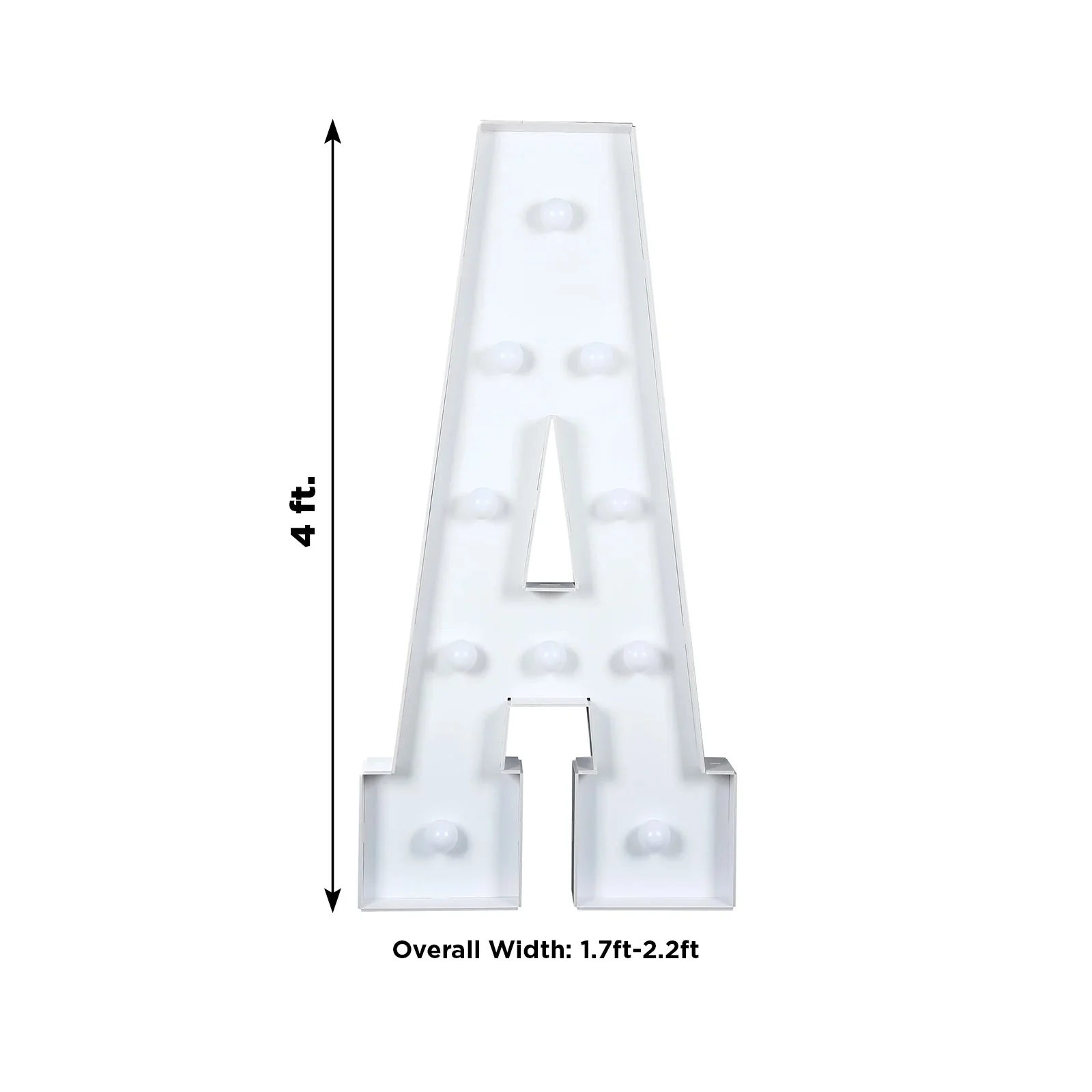 4ft Giant LED Marquee Letter "A", White Pre-Cut Foam Board with 10 Warm White Battery Operated LEDs, Glue Gun and Sticks - Image 3