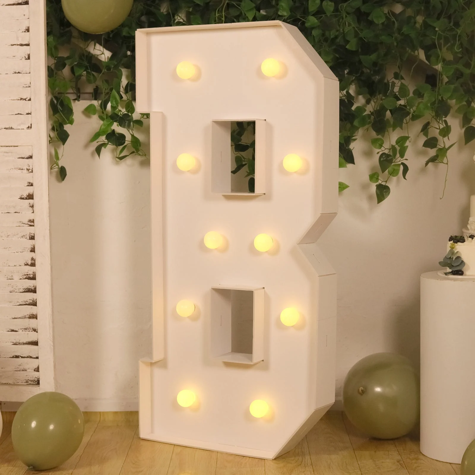 4ft Giant LED Marquee Letter "B", White Pre-Cut Foam Board with 10 Warm White Battery Operated LEDs, Glue Gun and Sticks - Image 7