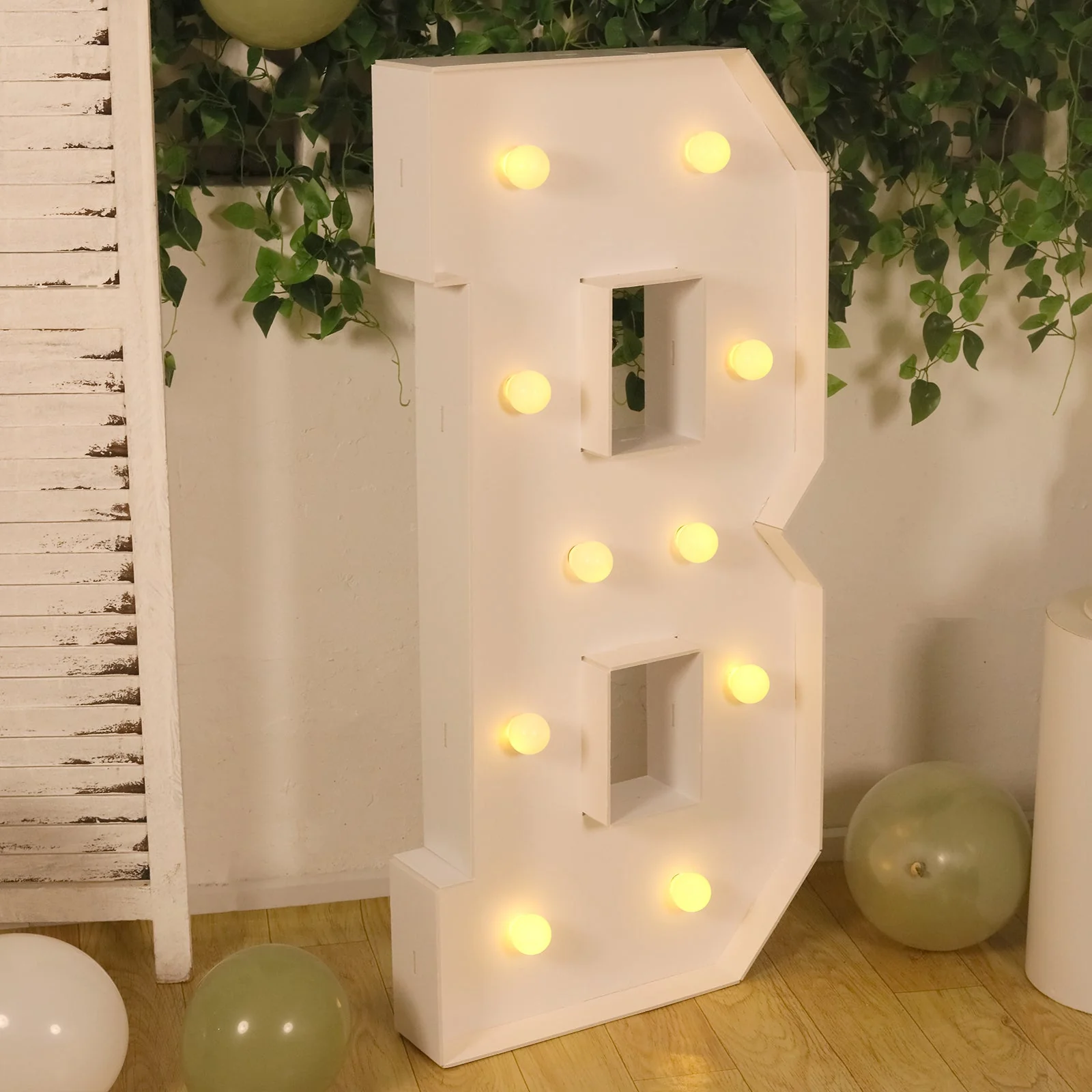 4ft Giant LED Marquee Letter "B", White Pre-Cut Foam Board with 10 Warm White Battery Operated LEDs, Glue Gun and Sticks - Image 8
