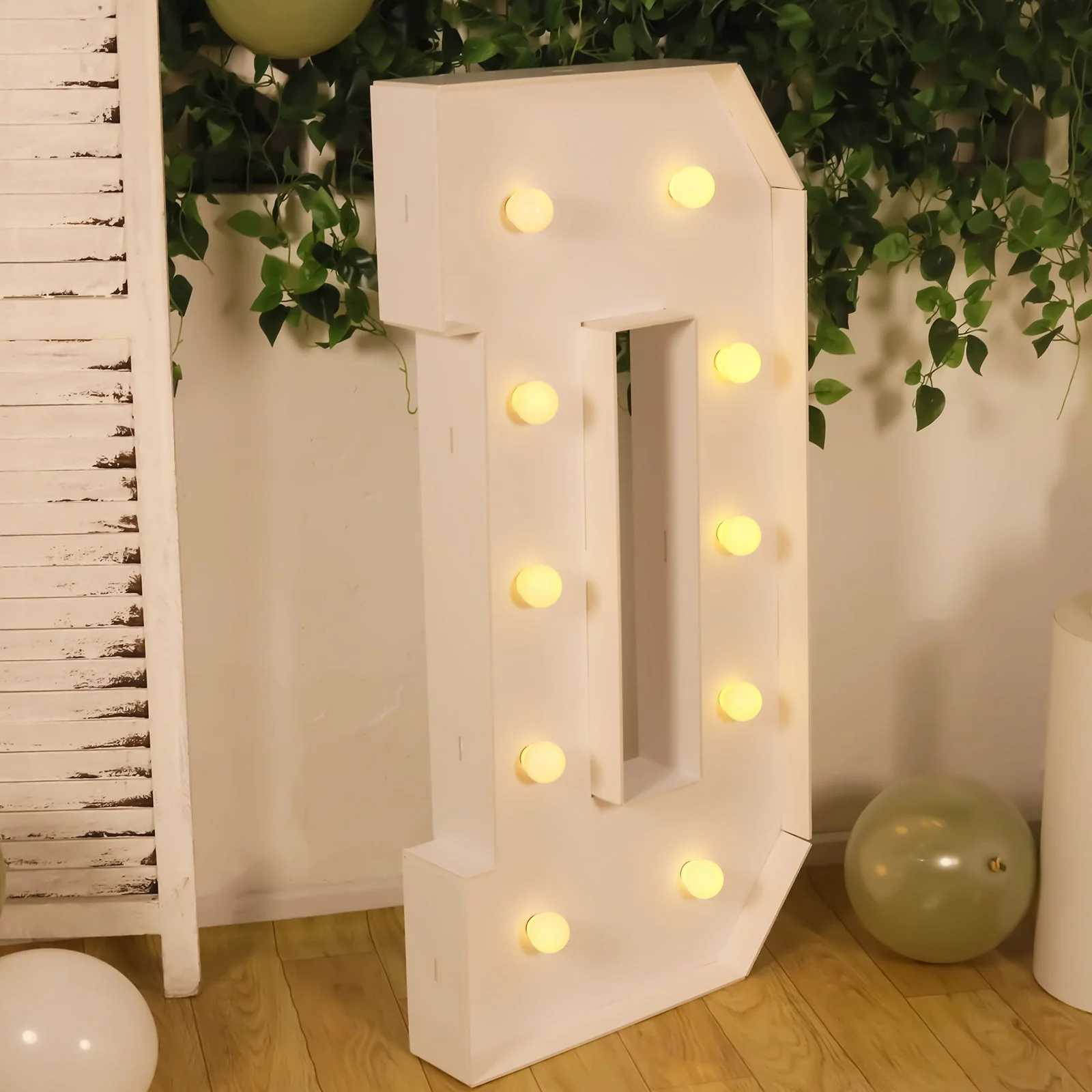 4ft Giant LED Marquee Letter "D", White Pre-Cut Foam Board with 10 Warm White Battery Operated LEDs, Glue Gun and Sticks - Image 8