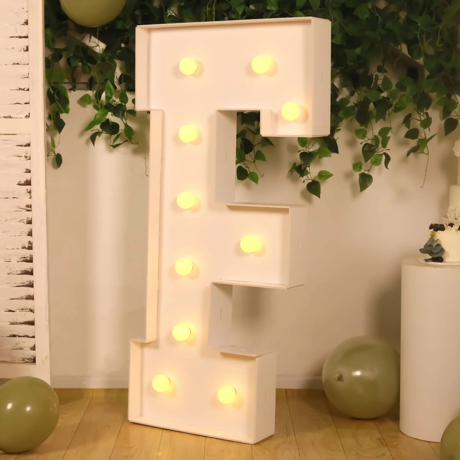 4ft Giant LED Marquee Letter "F", White Pre-Cut Foam Board with 10 Warm White Battery Operated LEDs, Glue Gun and Sticks - Image 2