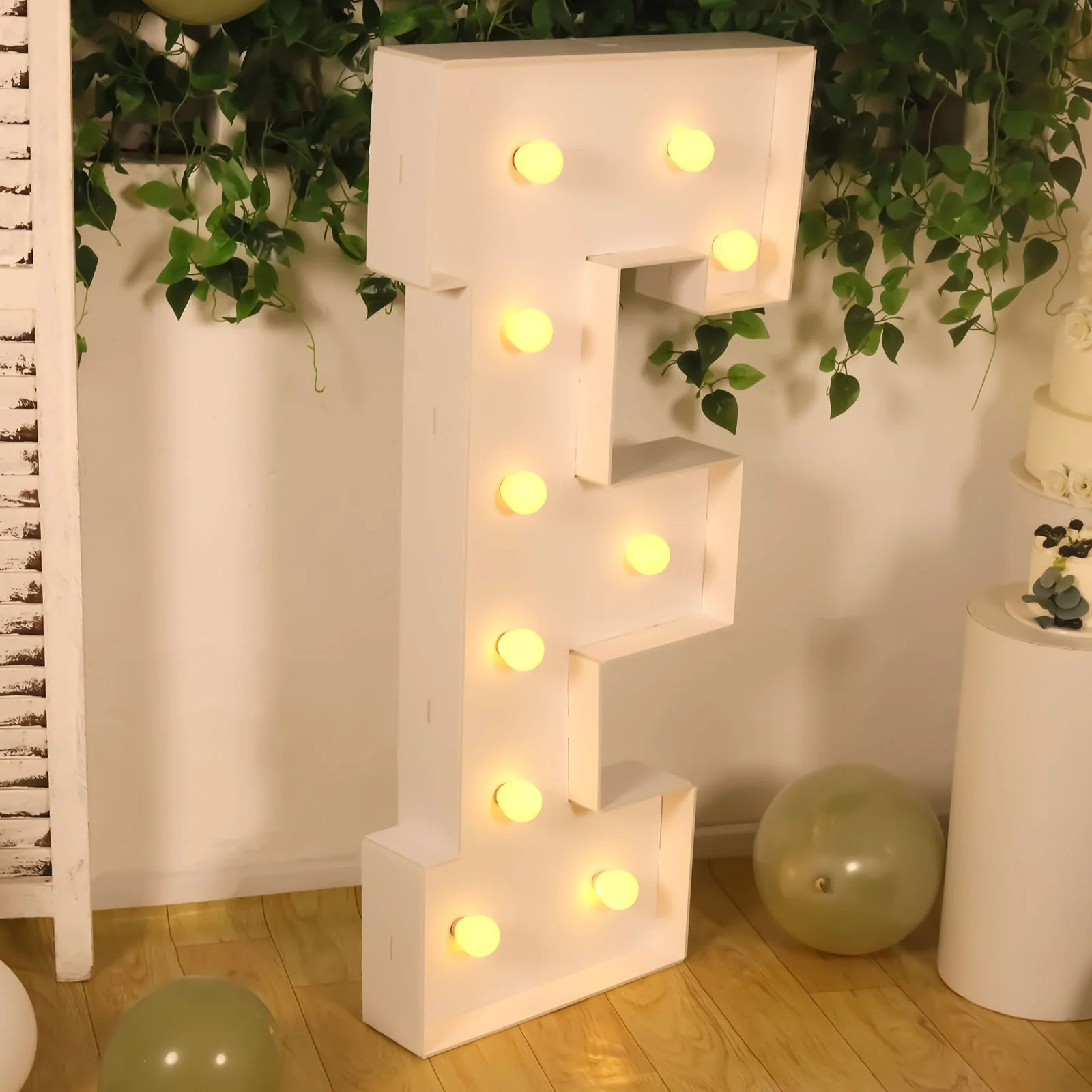 4ft Giant LED Marquee Letter "F", White Pre-Cut Foam Board with 10 Warm White Battery Operated LEDs, Glue Gun and Sticks - Image 7