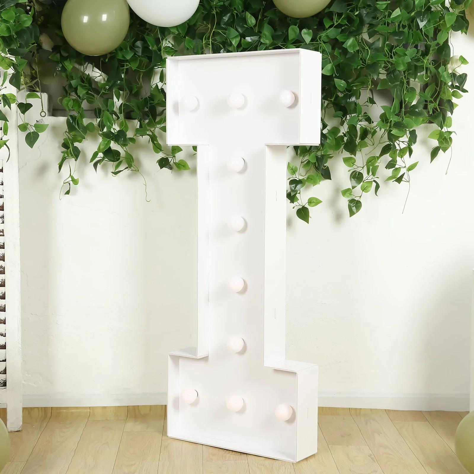 4ft Giant LED Marquee Letter "I", White Pre-Cut Foam Board with 10 Warm White Battery Operated LEDs, Glue Gun and Sticks - Image 6