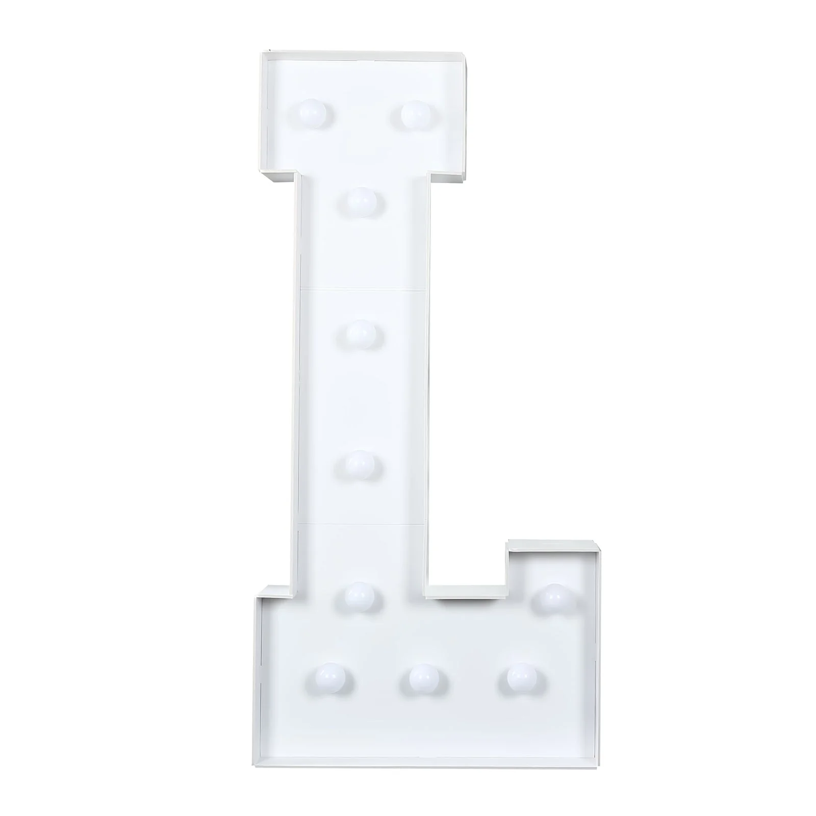 4ft Giant LED Marquee Letter "L", White Pre-Cut Foam Board with 10 Warm White Battery Operated LEDs, Glue Gun and Sticks - Image 6