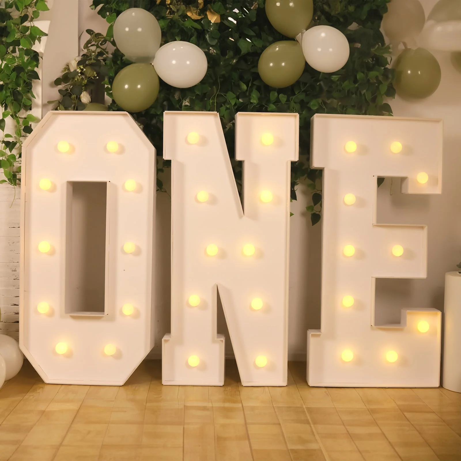 4ft Giant LED Marquee Letter "N", White Pre-Cut Foam Board with 10 Warm White Battery Operated LEDs, Glue Gun and Sticks - Image 2